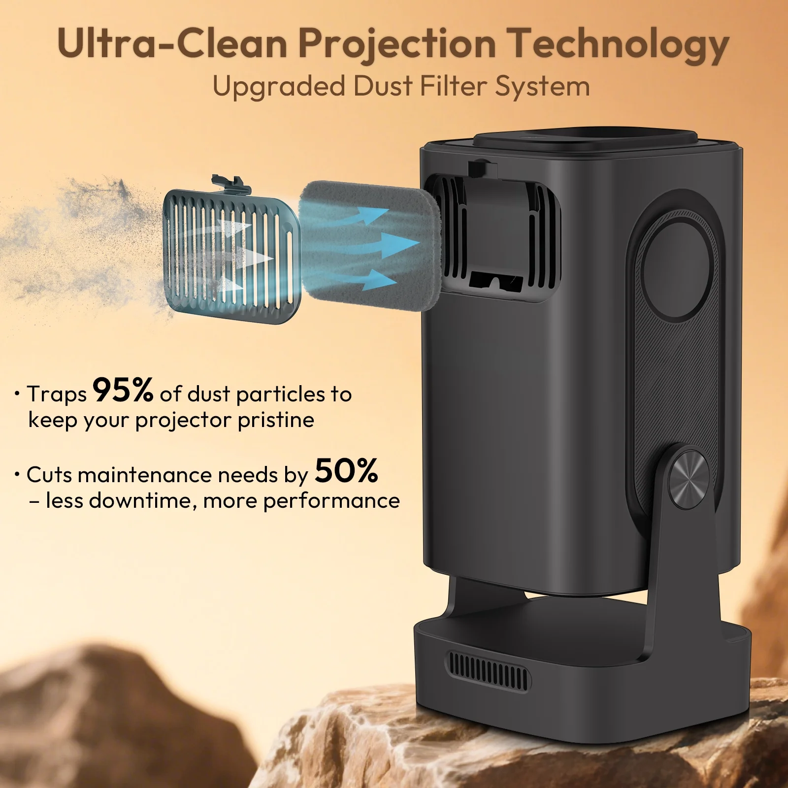 XGODY Gimbal 5 Pro Wifi, 5G, Bluetooth Mini Projector, 1080P/4K, LCD, with Accessories, Black, 1 Count - Image 10