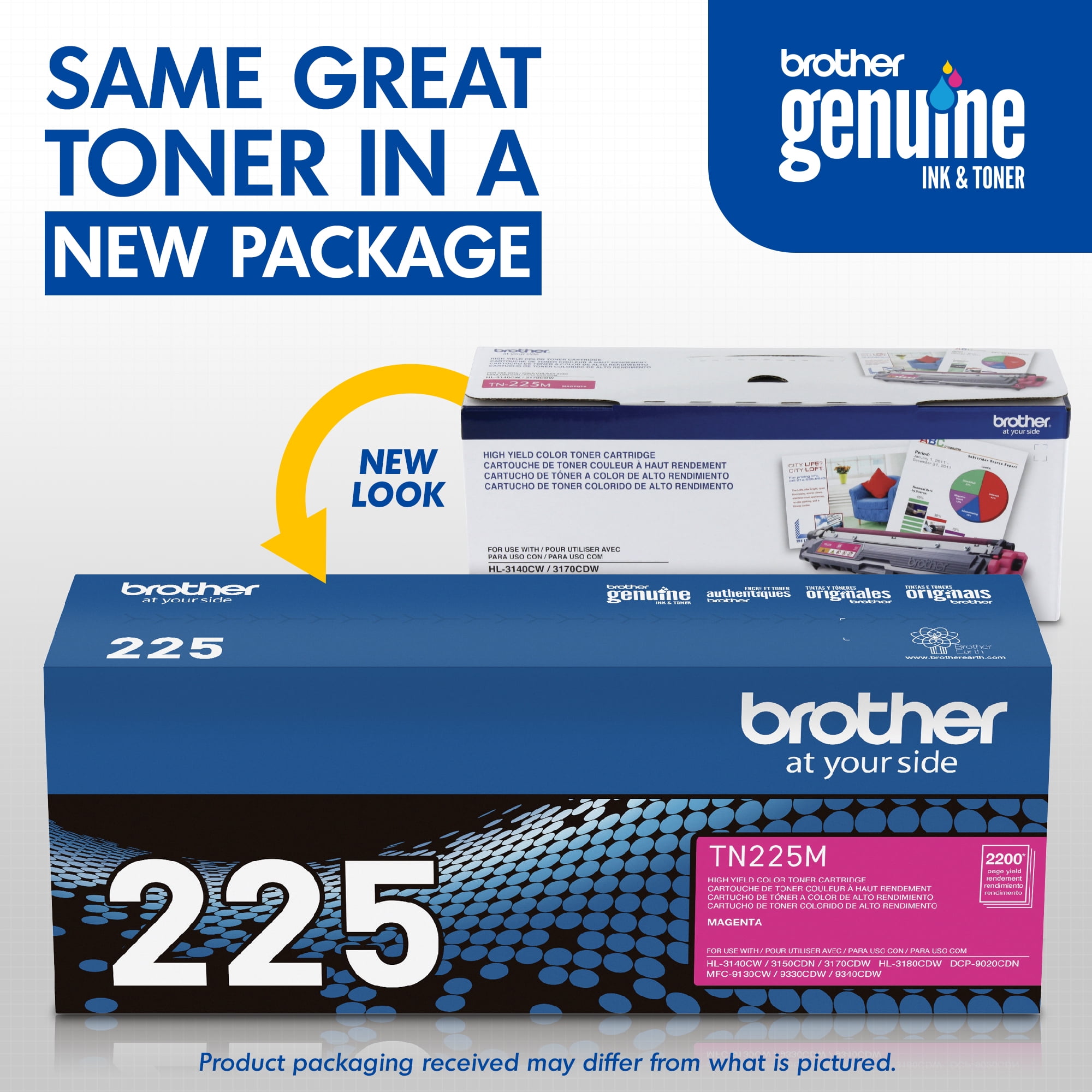Brother Genuine High Yield Toner Cartridge, TN225M, Replacement Magenta Toner, Page Yield Up To 2,200 Pages - Image 6