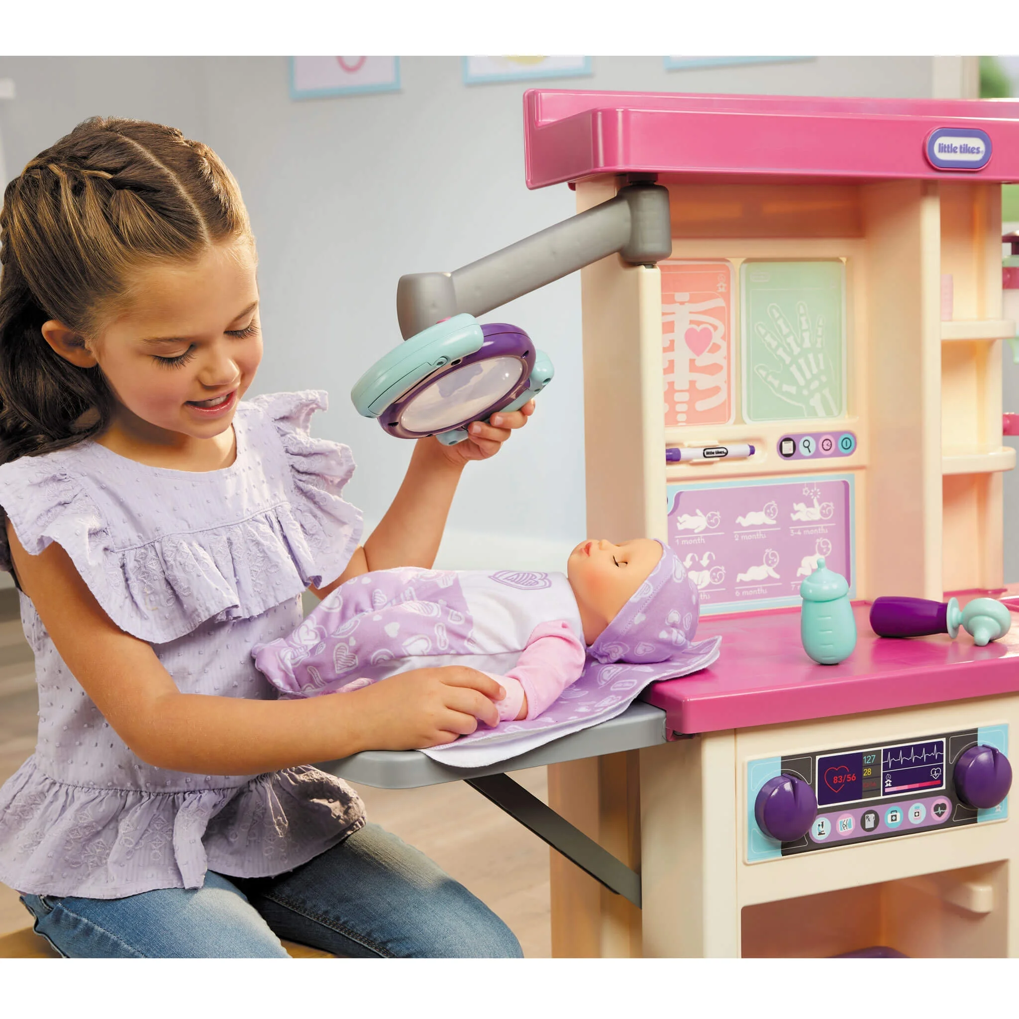 Little Tikes My First Baby Care Center Pretend Play Set for Doctor Nurse Parent Role Play, 15 Accessories, Kids, Boys, Girls Ages 3+ Years - Image 3