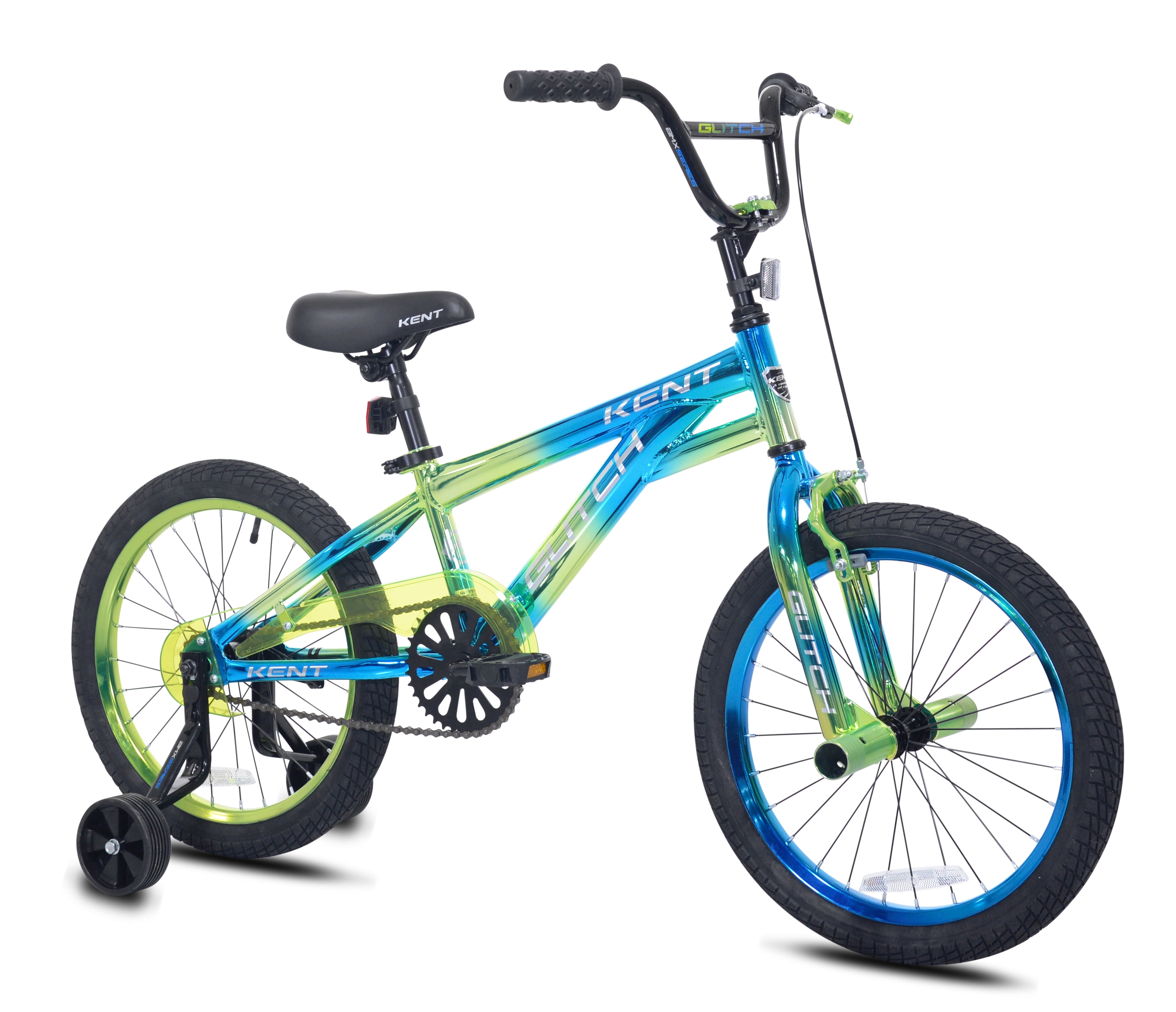 18" Kent Glitch BMX Child Bicycle, 18" Wheels, Kids Ages 6-12 Years, Blue/Green - Image 5