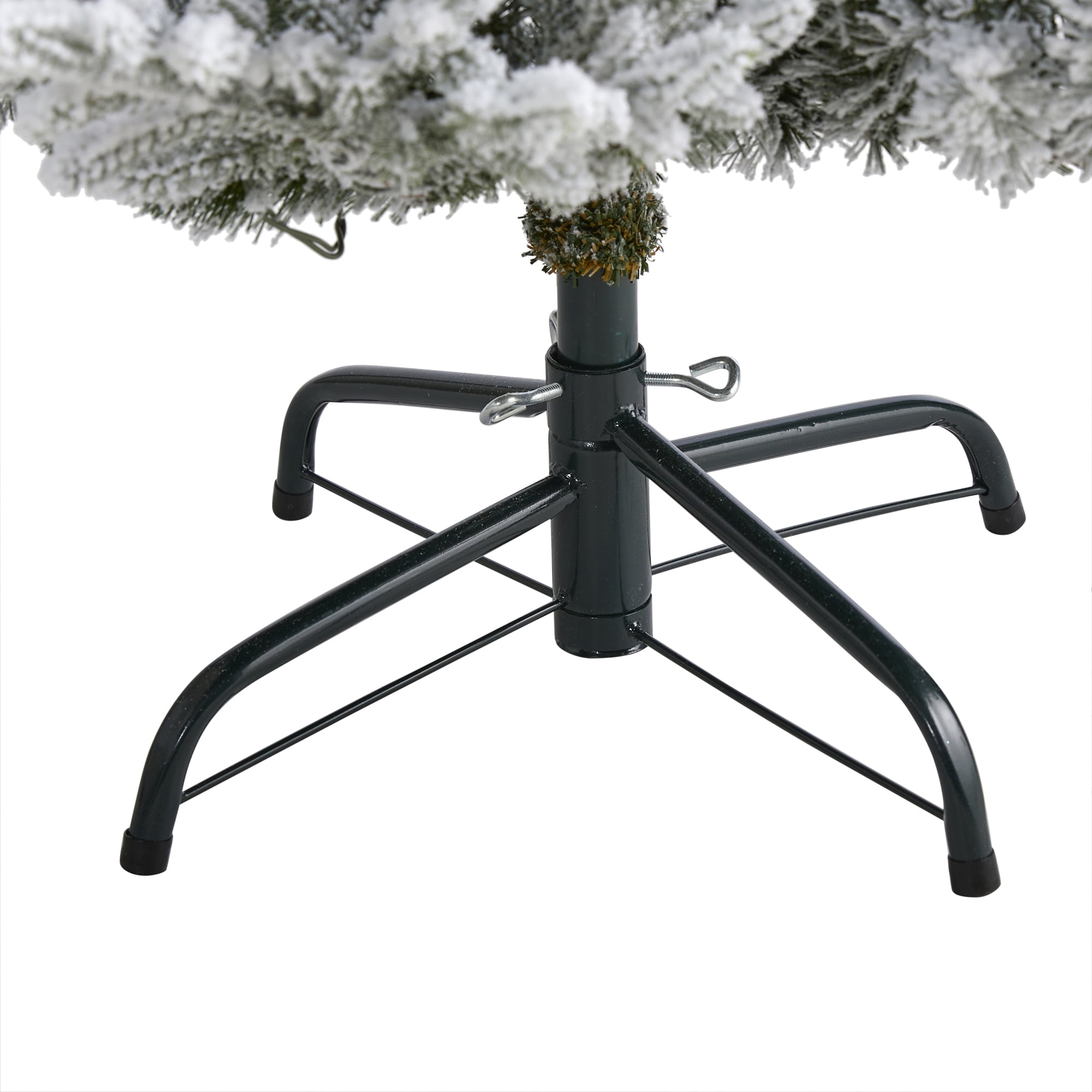 Nearly Natural 6' Green Fraser Fir Flocked Artificial Christmas Tree Prelit 500 Warm White Lights - Image 7