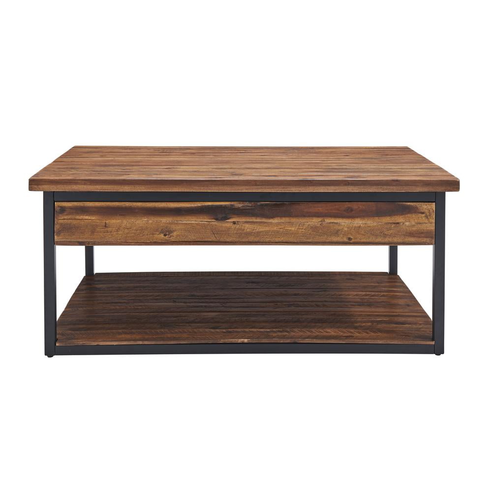 Alaterre Claremont 48"L Rustic Wood Coffee Table with Drawer and Low Shelf - Image 33