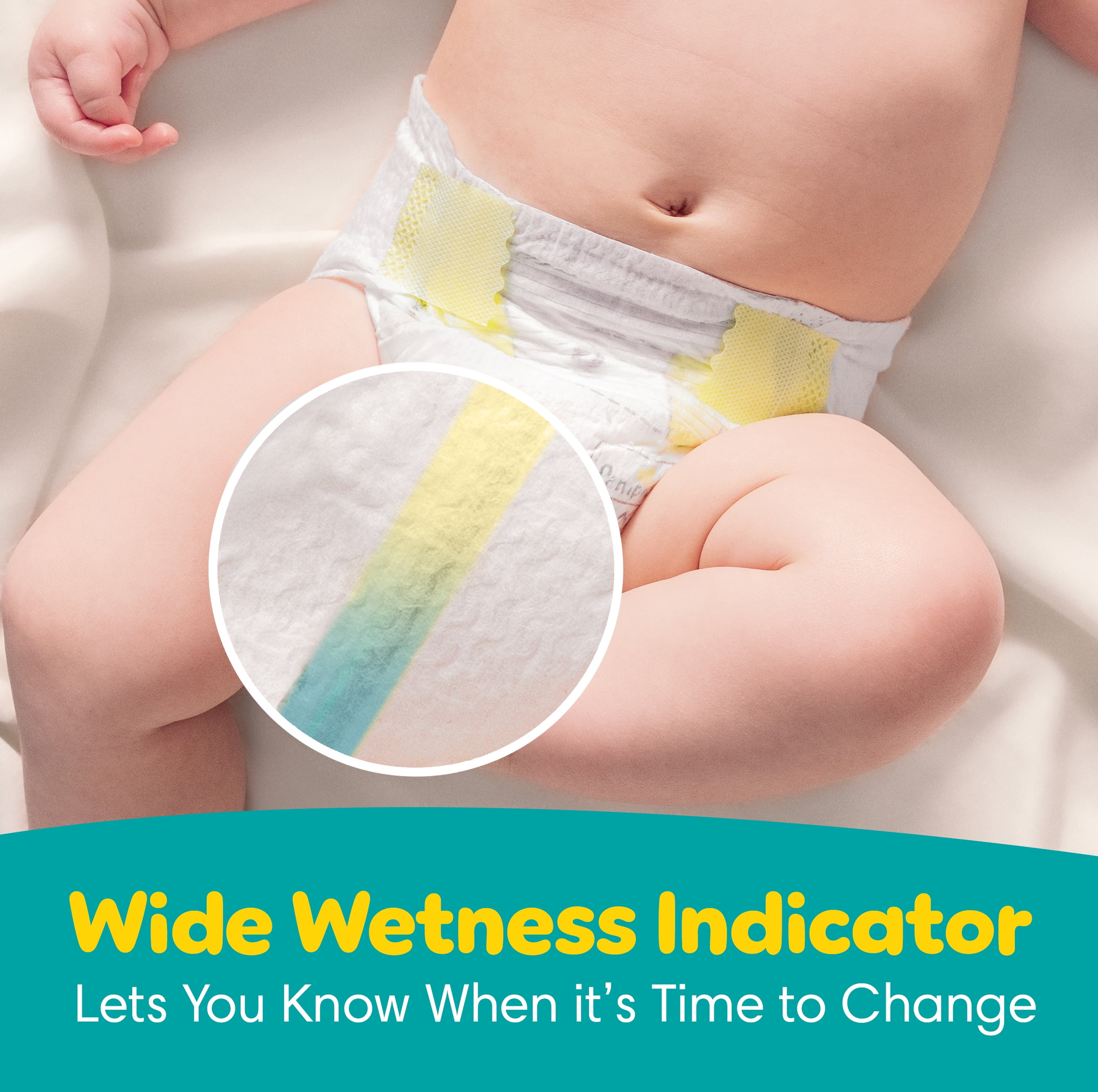 Pampers Swaddlers Wetness Indicator Hypoallergenic Soft Latex and Paraben Free Soft Diapers - Size 1, 164 Count - Image 5