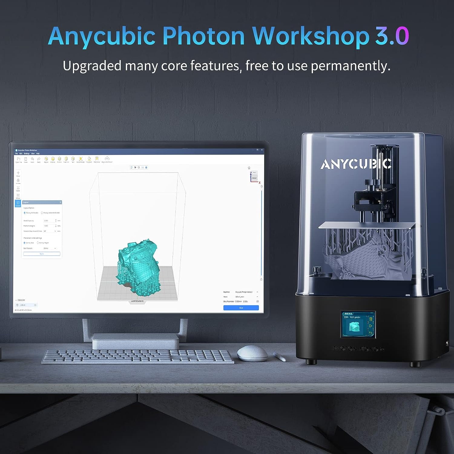 ANYCUBIC Photon Mono 2 LCD 4K Resin 3D Printer + 5 KG UV Resin (Random Send) - Image 6