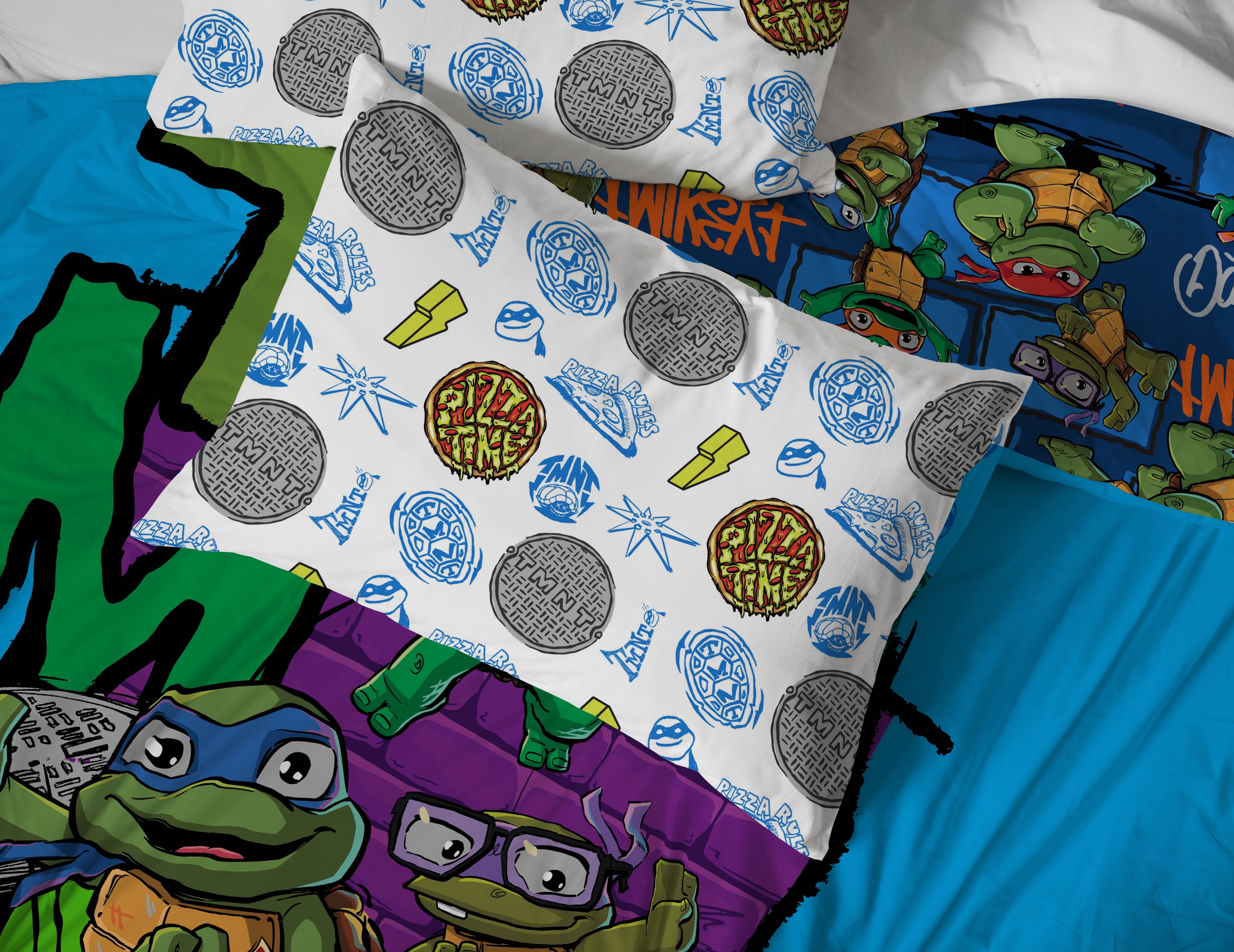 Paramount Nickelodeon TMNT Mini Mutants 5 Piece Twin Bed Set with Sham, 100% Micofiber - Image 6