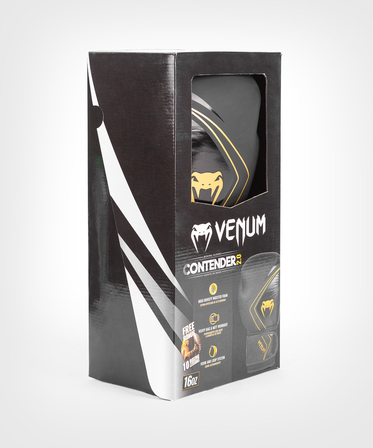 Venum Contender 2.0 Boxing Gloves - Black/Gold - 16oz - Unisex - Sparring and Bag Training - Image 4