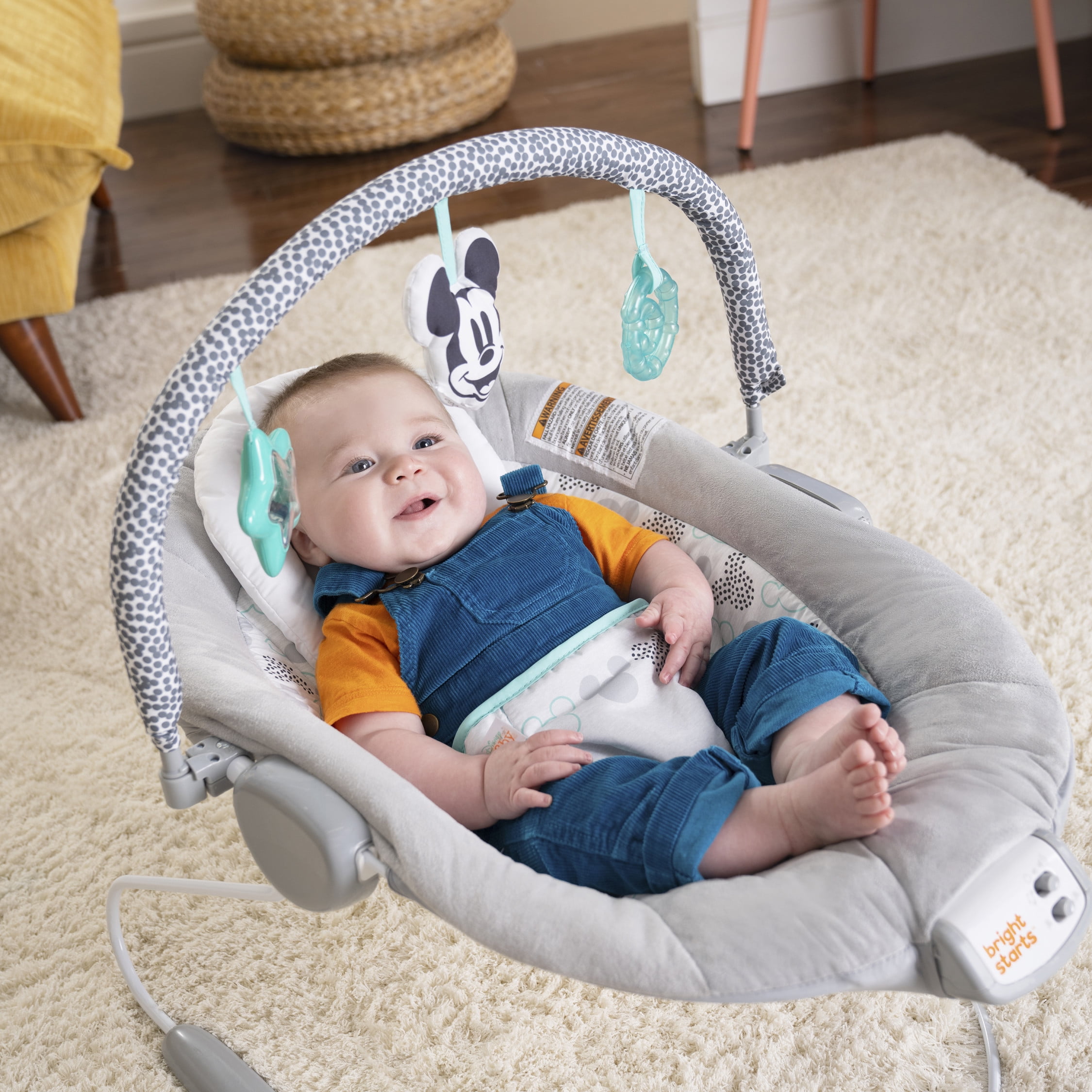 Bright Starts Mickey Mouse Comfy Disney Baby Bouncer, Cloudscapes - Image 8