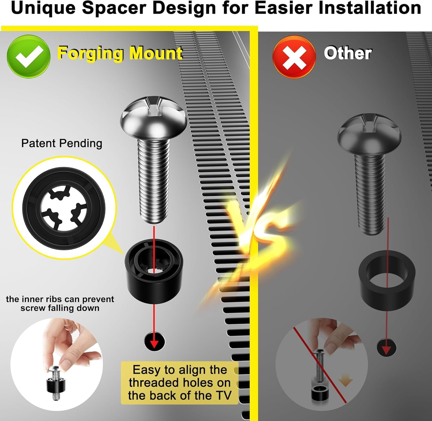 FORGING MOUNT Long Extension TV Mount, Dual Articulating Arm Full Motion Wall Mount TV Bracket with 43 inch Long Arm, Fits 50 to 90 Inch Flat/Curve TVs, Holds up to 132 lbs, max. 600x400mm - Image 7