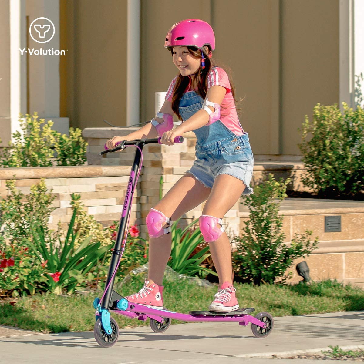 Yvolution Fliker Air A3 Kids 3 Wheels Drift Wiggle Scooter for Boys and Girls Ages 7+ Years (Purple) - Image 6