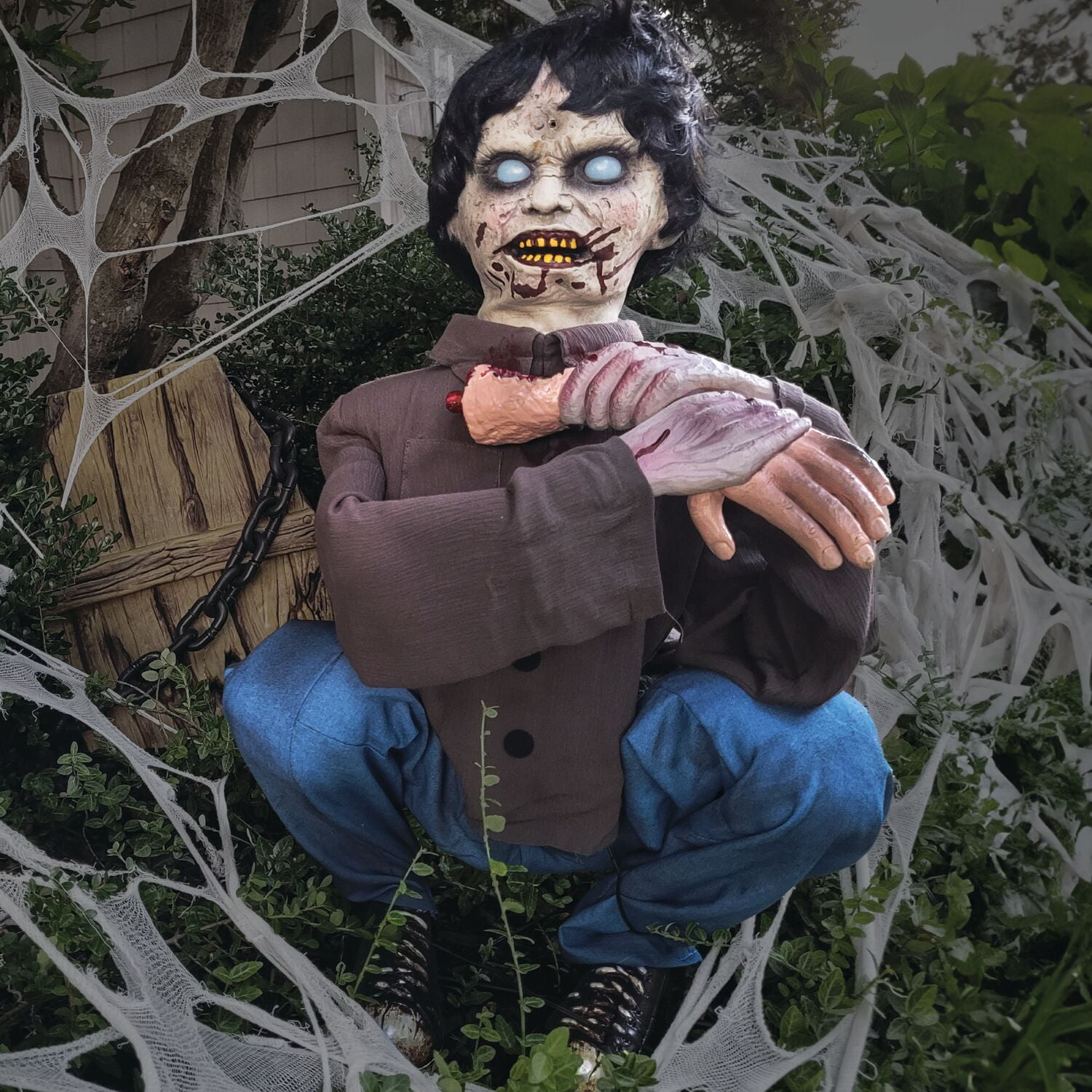 Haunted Hill Farm Crouching Limb Eater 31 in Animatronic by Tekky, Indoor/Covered Outdoor Halloween Decor, HHLBRPR-FLSA - Image 7