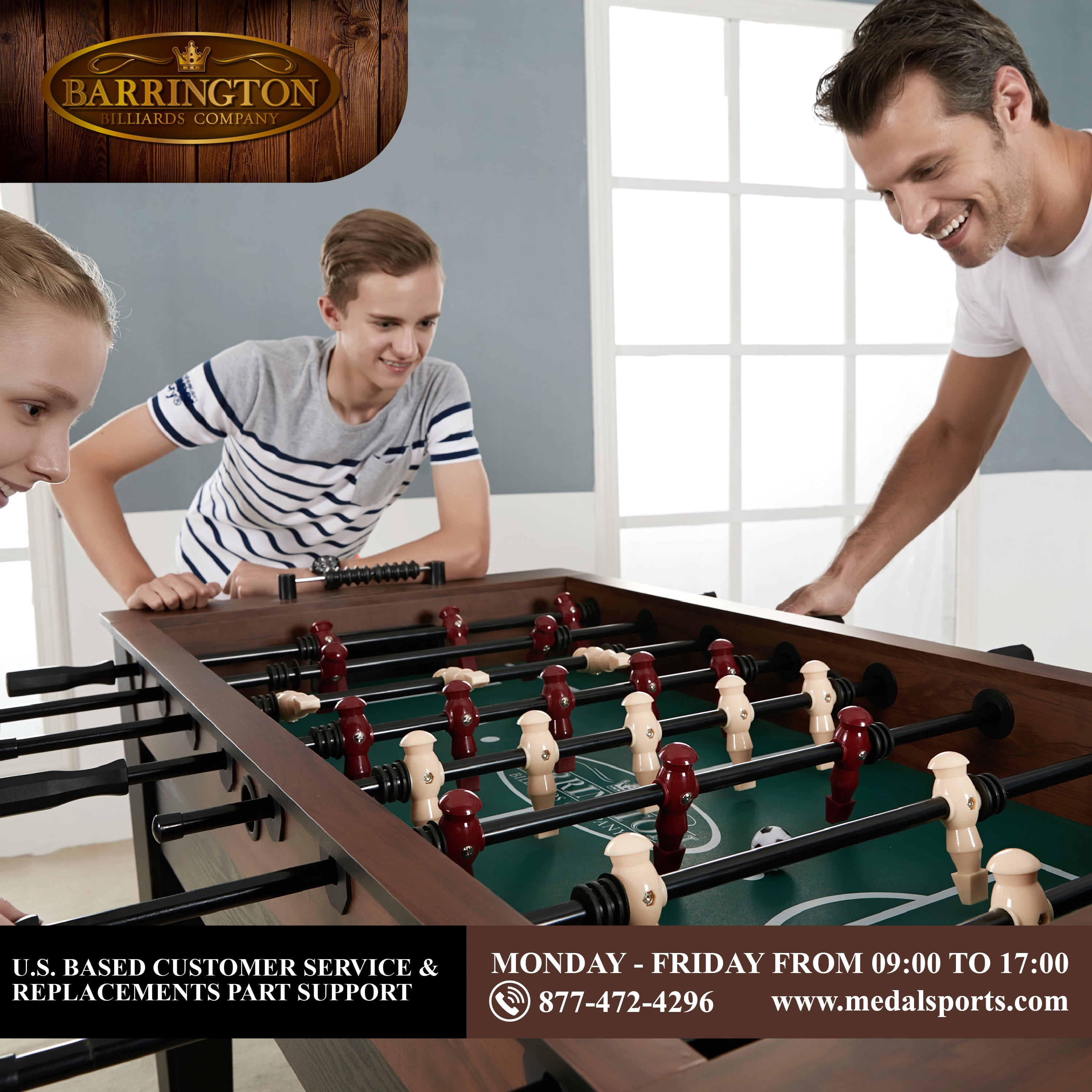 54" Foosball Soccer Table, Furniture Style, by Barrington Billiards Company - Image 6
