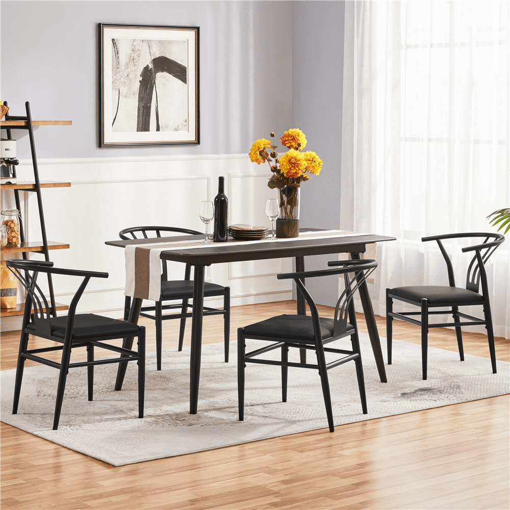 Alden Design Dining Chair, Set of 2, Black - Image 5