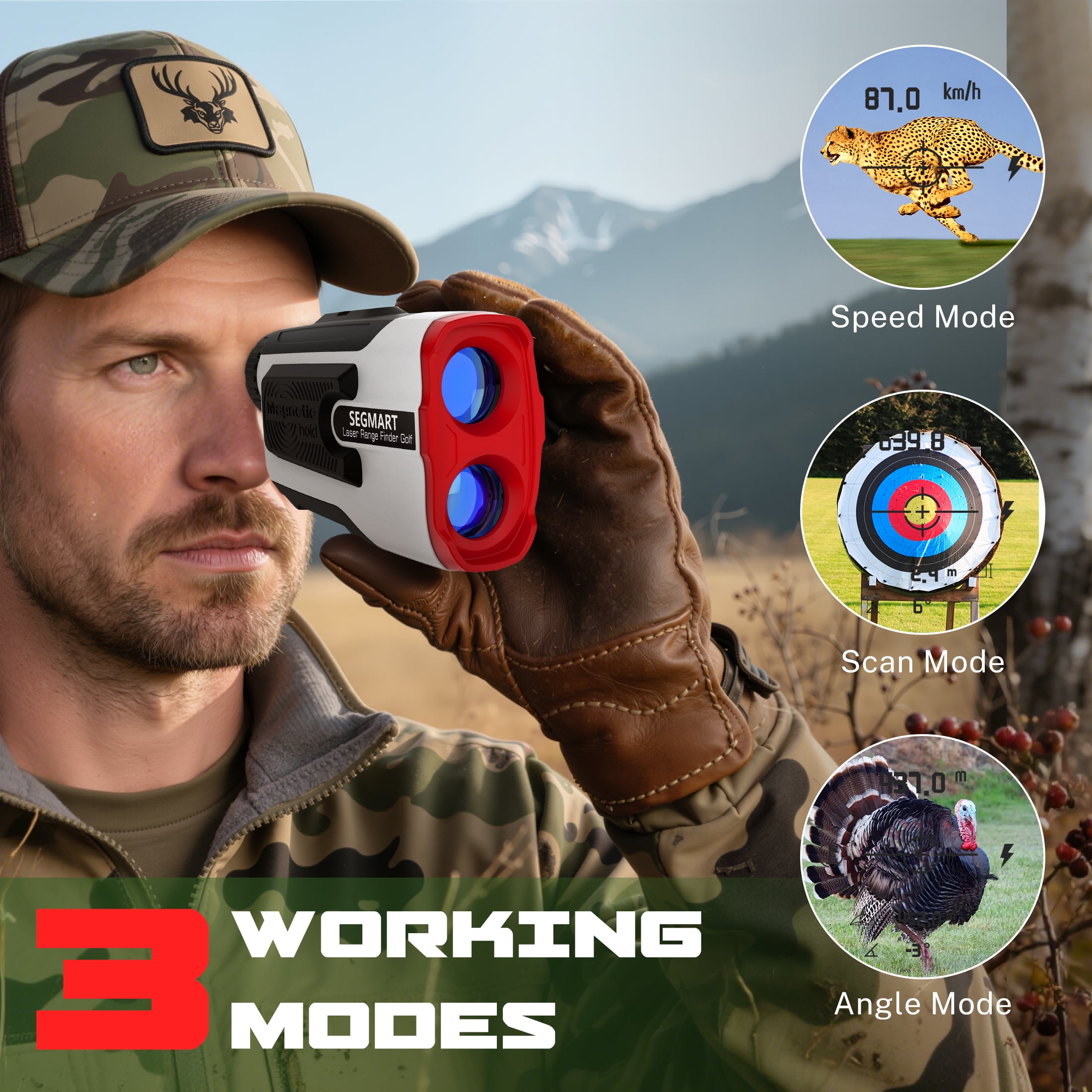 Segmart Laser Golf Rangefinder for Best Gift, 900 Yards 7X Magnification Clear View Laser Range Finder for Hunting, Slope Measurement for Golfers, Continuous Scan - Image 11