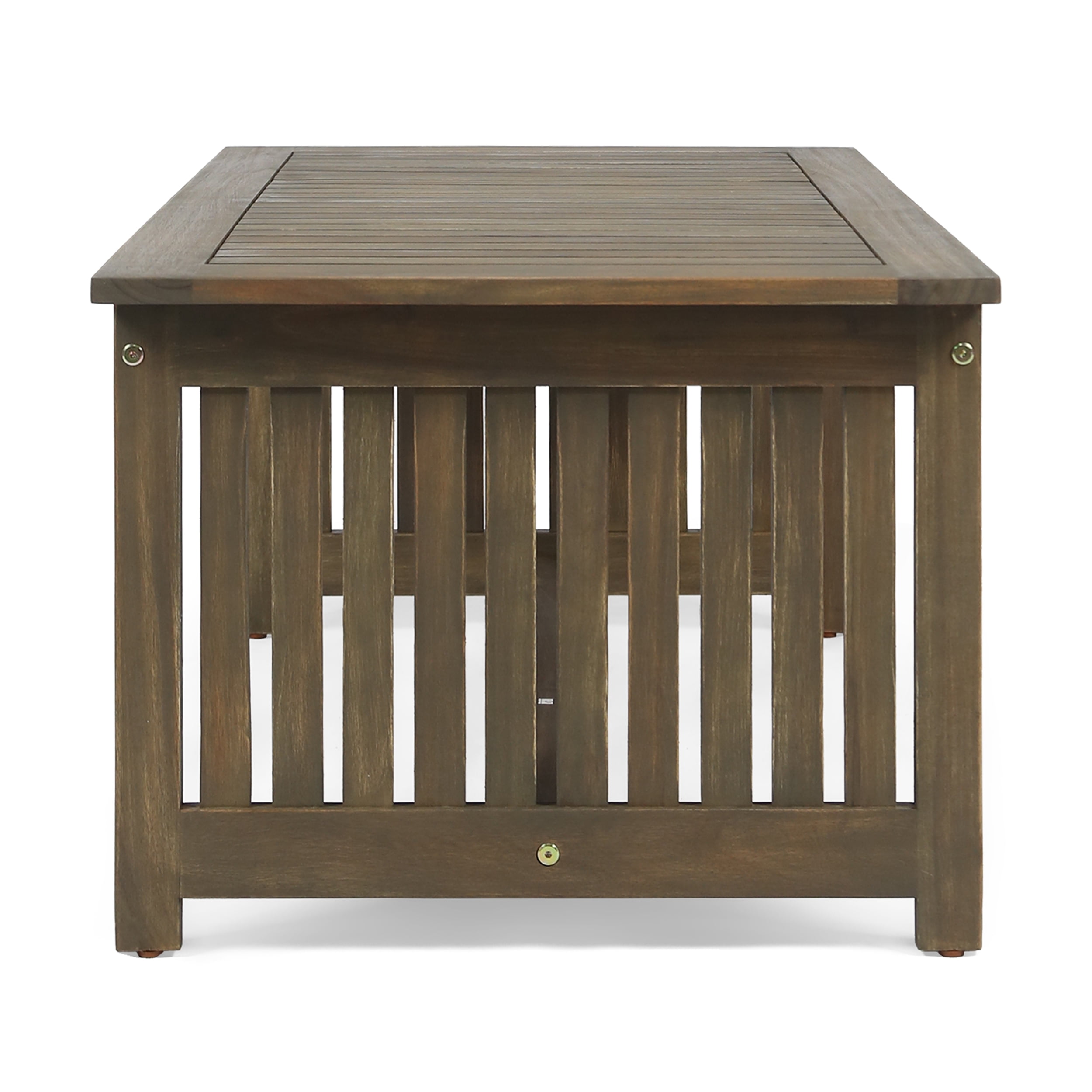 Brendon Outdoor Acacia Wood Coffee Table, Gray - Image 3