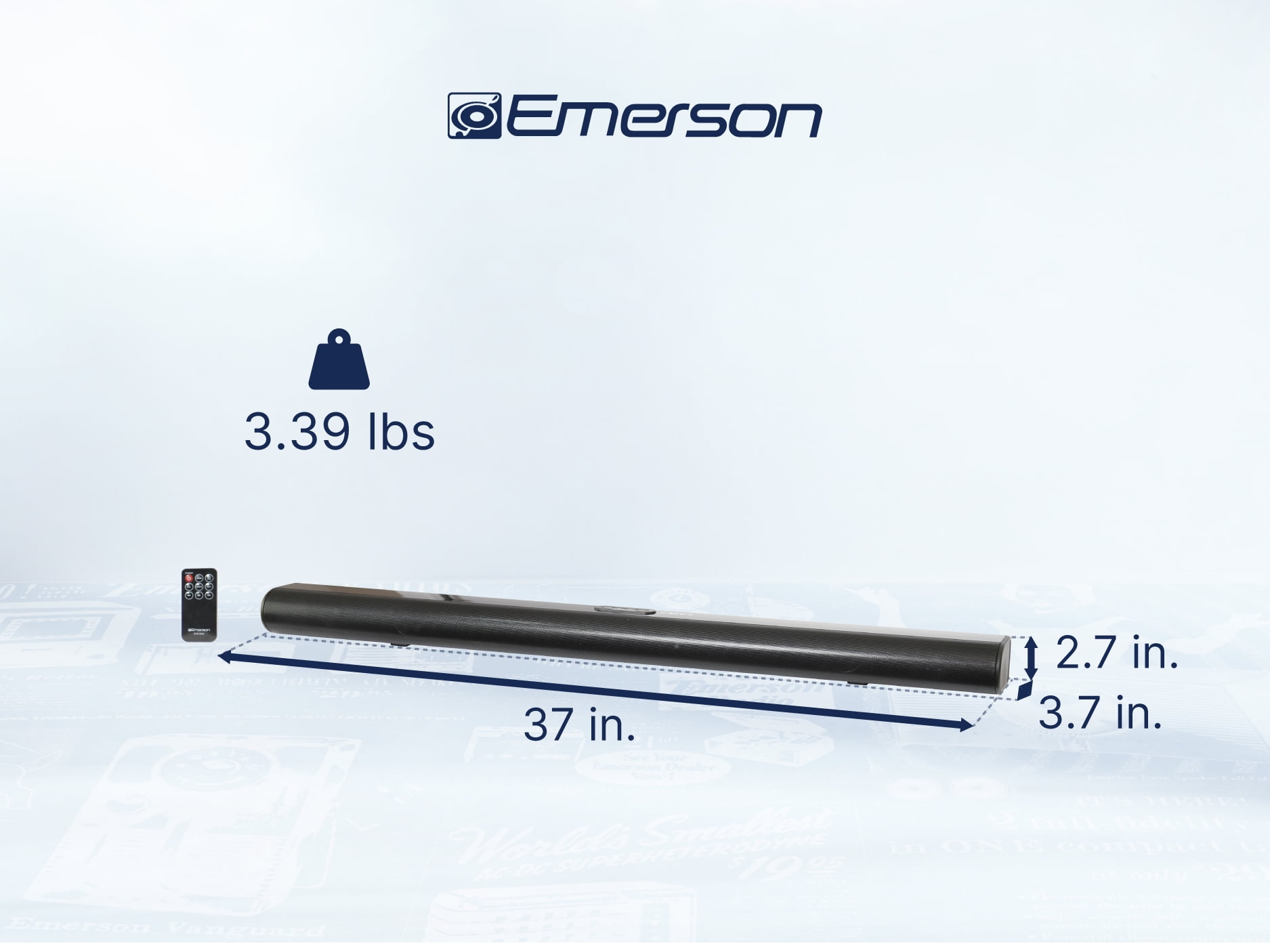 Emerson EHS-2002 37-inch Bluetooth Soundbar with Remote Control, Black - Image 8