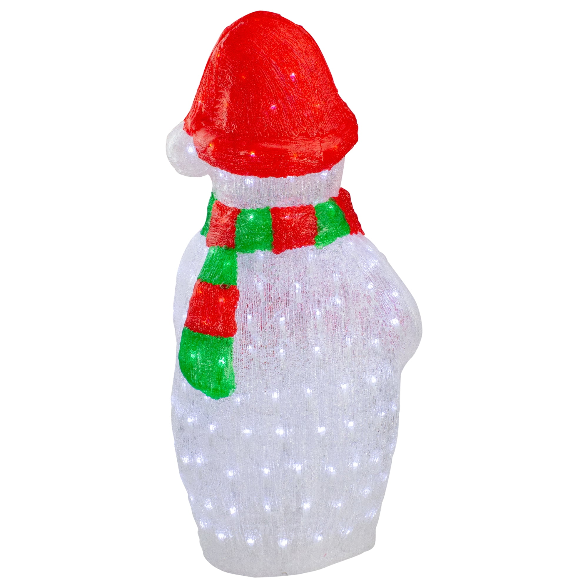 Northlight Lighted Commercial Grade Acrylic Outdoor Christmas Snowman - 34" - Pure White - Image 4
