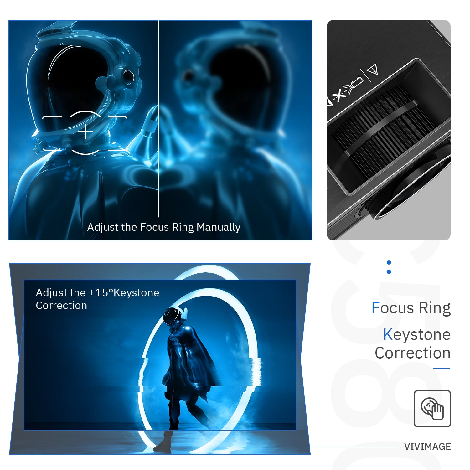 VIVIMAGE C680 Mini Projector, Native 1080P, 240'' Display Portable Video Projector, Compatible with TV Stick HDMI and USB - Image 8