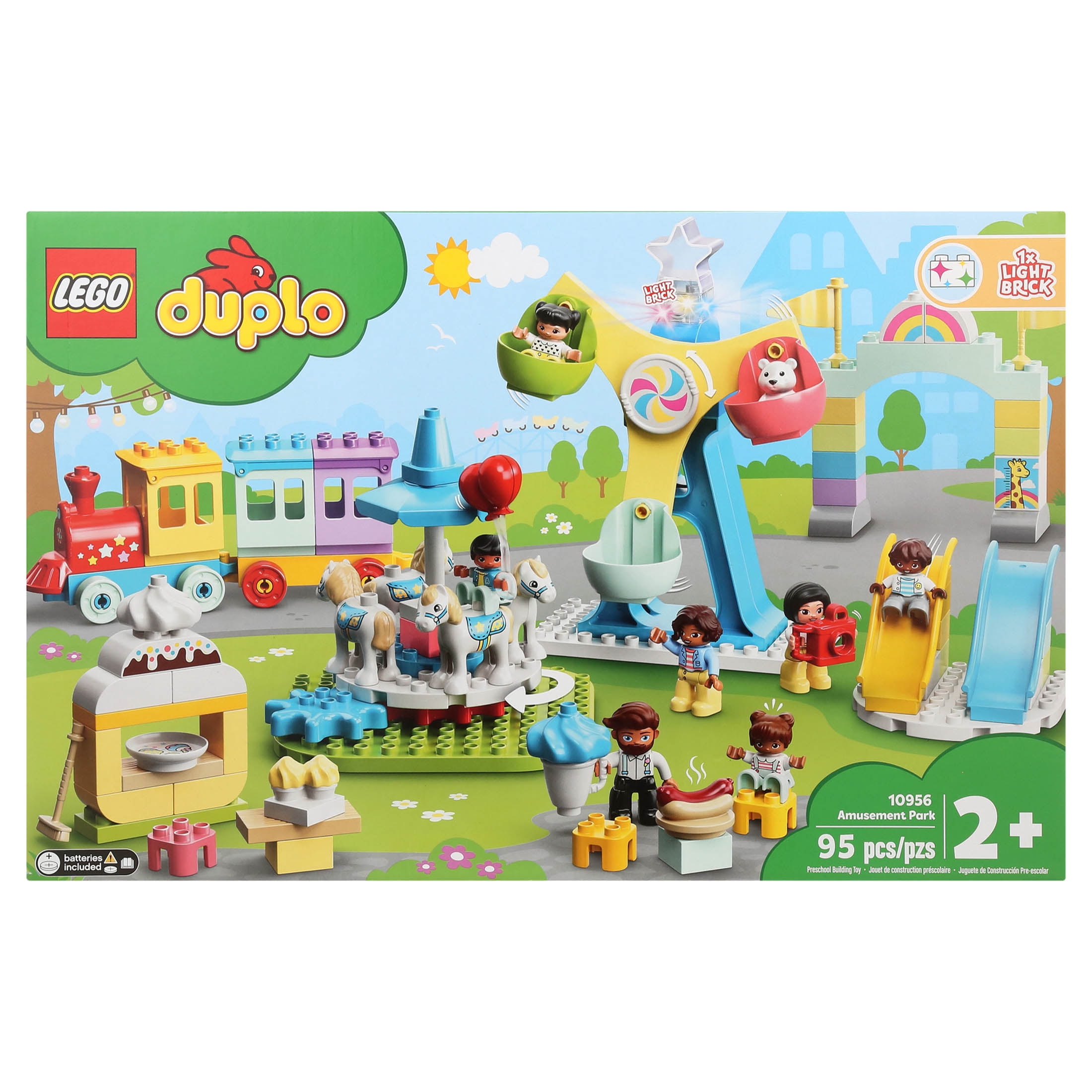 LEGO DUPLO Town Amusement Park Fairground 10956 Building Set - Featuring 7 Duplo Figures, Trains, Slides, Carousel, and a Ferris Wheel, Educational Learning Toy and Playset for Toddlers Ages 2+ - Image 3