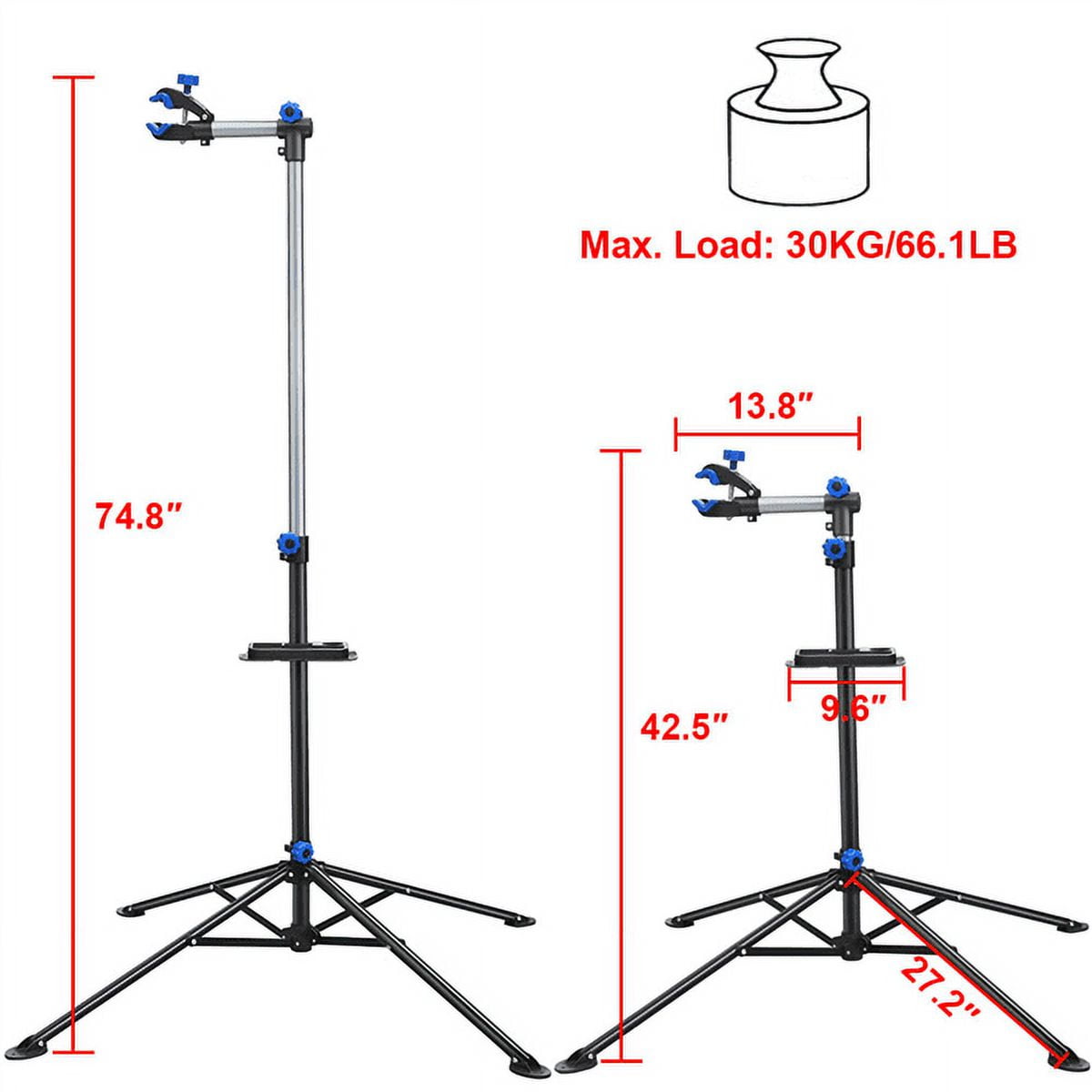 Alden Design Foldable & Adjustable Bicycle Repair Stand, Black - Image 8