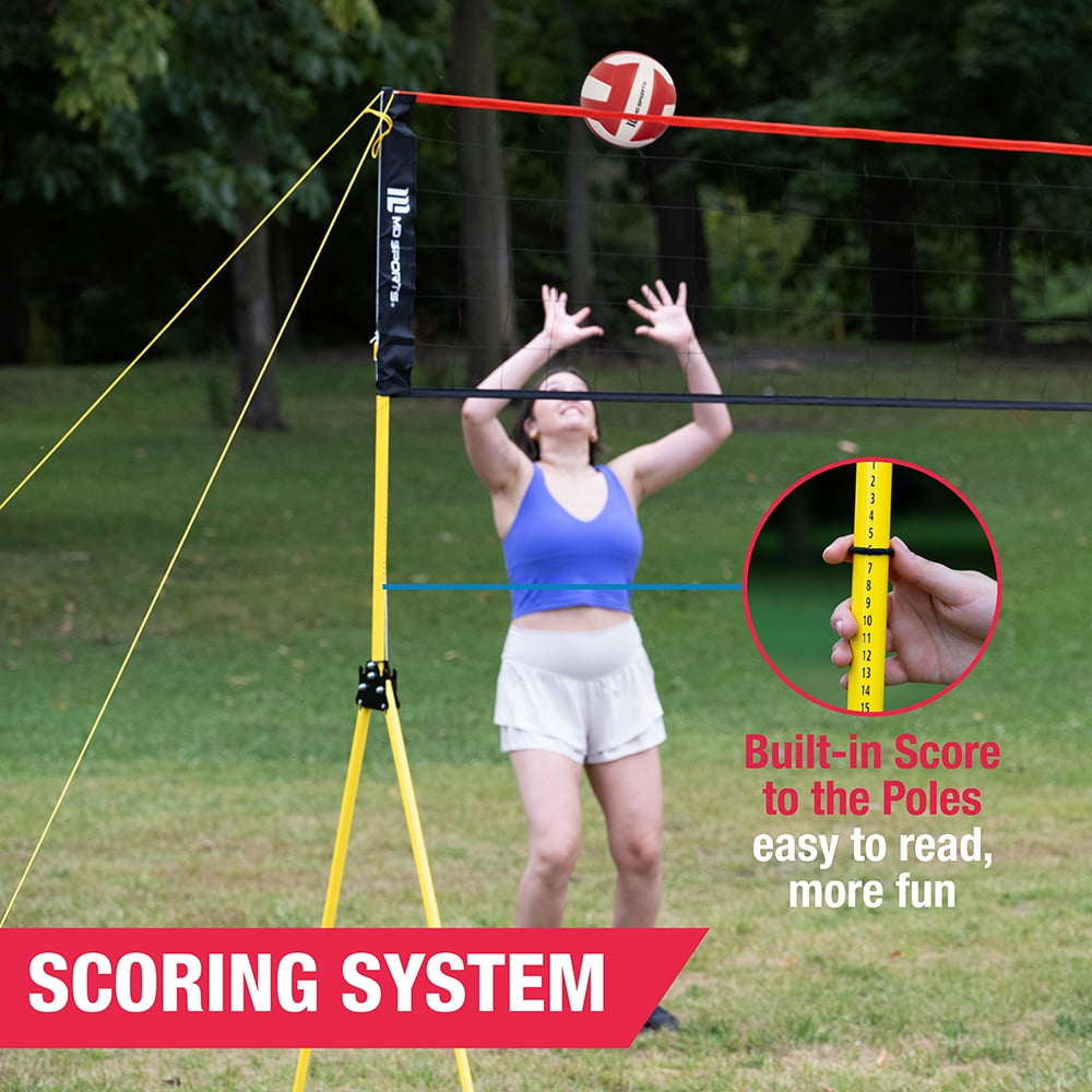 30 ft Volleyball Set, Quick Assembly, Official Size Net with Adjustable Height, Steel Poles, Ball Included, by MD Sports - Image 10