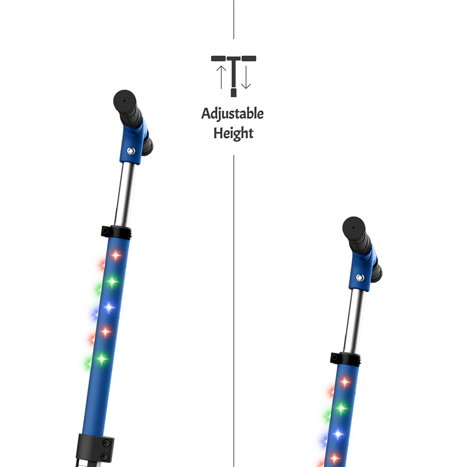 Jetson Jumbo 2 Wheel Light Up Scooter Adjustable Kick Ride On Toy for Kids, Blue - Image 7