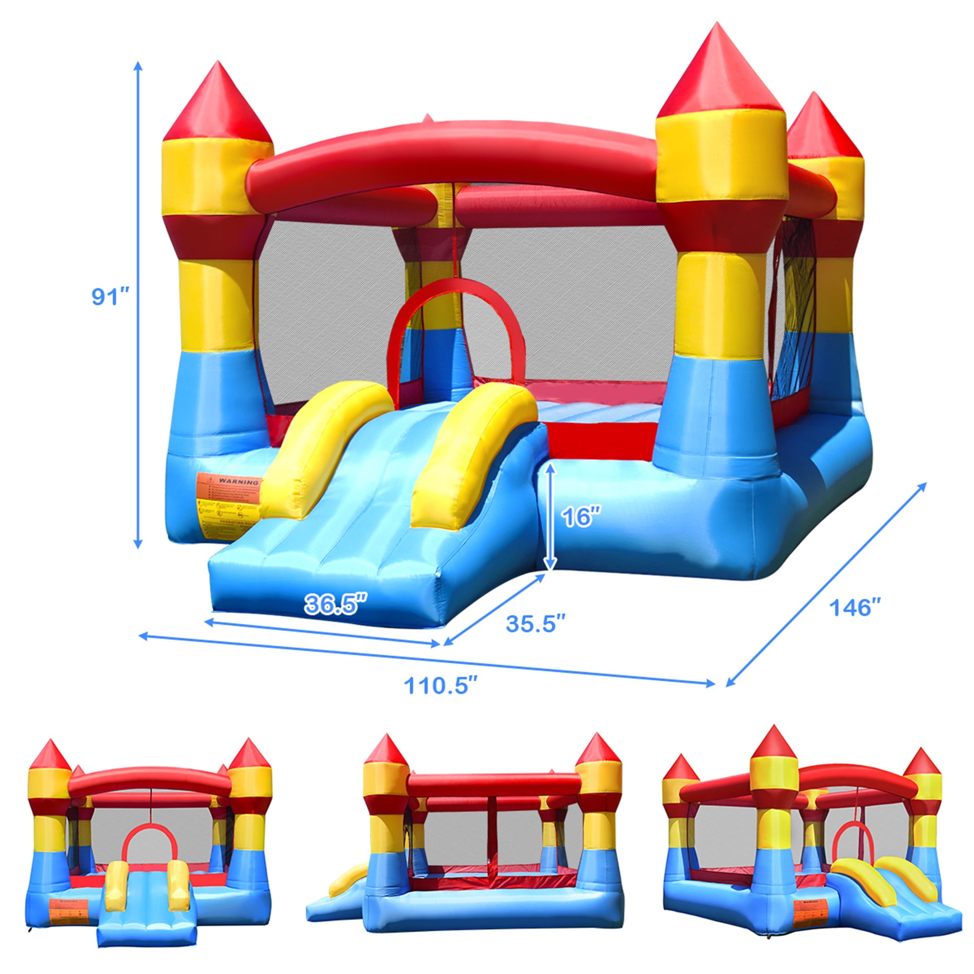 Costway Kid Inflatable Bounce House Castle Moonwalk Playhouse Jumper Slide - Image 8