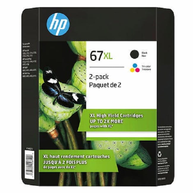 HP 67XL Black and Tri-Color (Yellow, Cyan, Magenta) Ink Cartridges Combo Original - Image 5