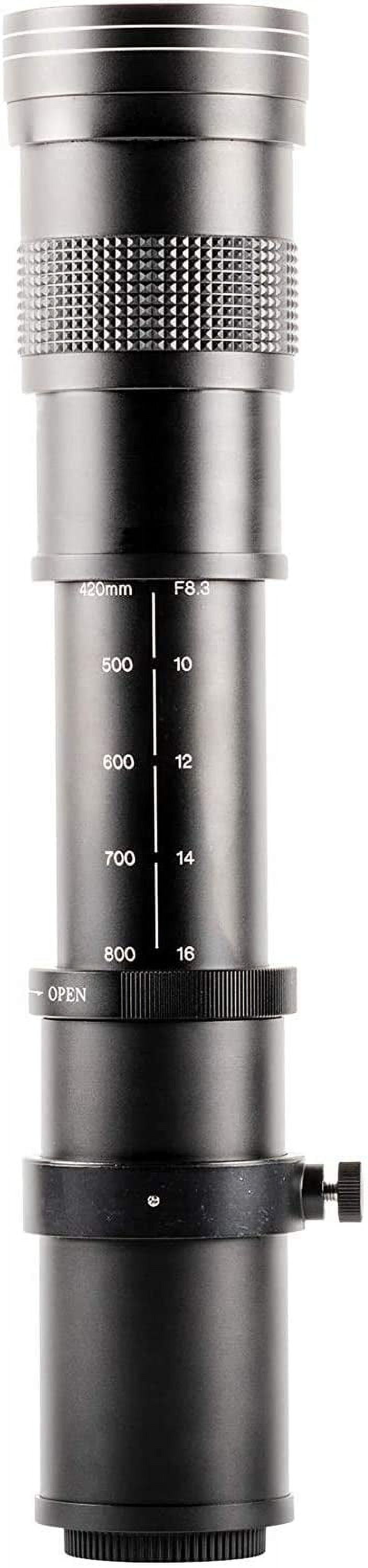 Ultimaxx 420-800mm (w/Converter 840-1600mm) f/8.3-16 HD Manual Telephoto Zoom T-Mount Lens Kit for Canon EOS 9000D 800D 760D 750D 700D 1300D 1200D T100, 4000D, 3000D, 2000D, 1500D DSLR Cameras - Image 6