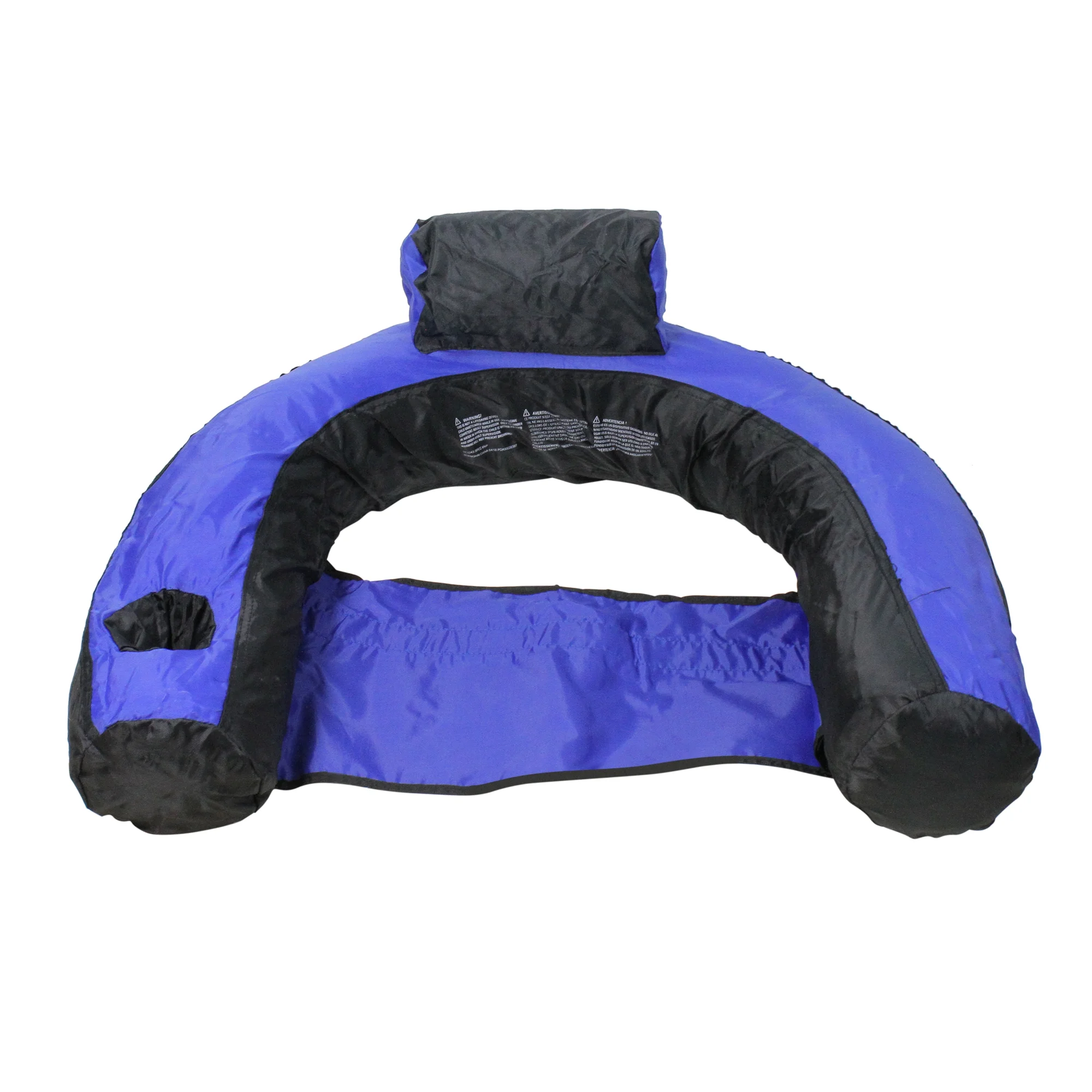 28" Inflatable Blue and Black Floating U-Seat Swimming Pool Lounger - Image 3