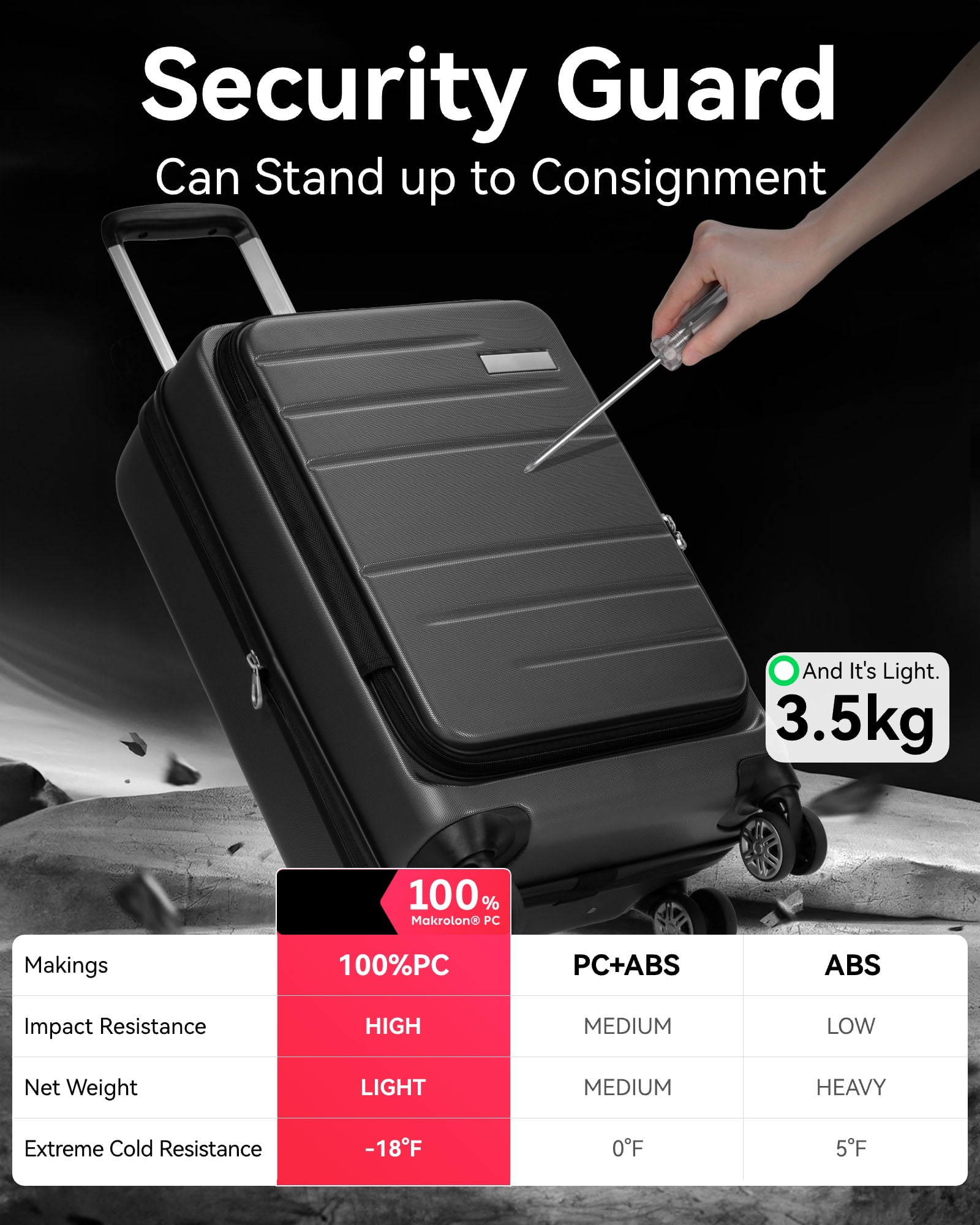 YOETEY Carry on Luggage,PC Expandable Hardside Luggage with Front Pocket USB Port for Adult 20 inch - Image 10