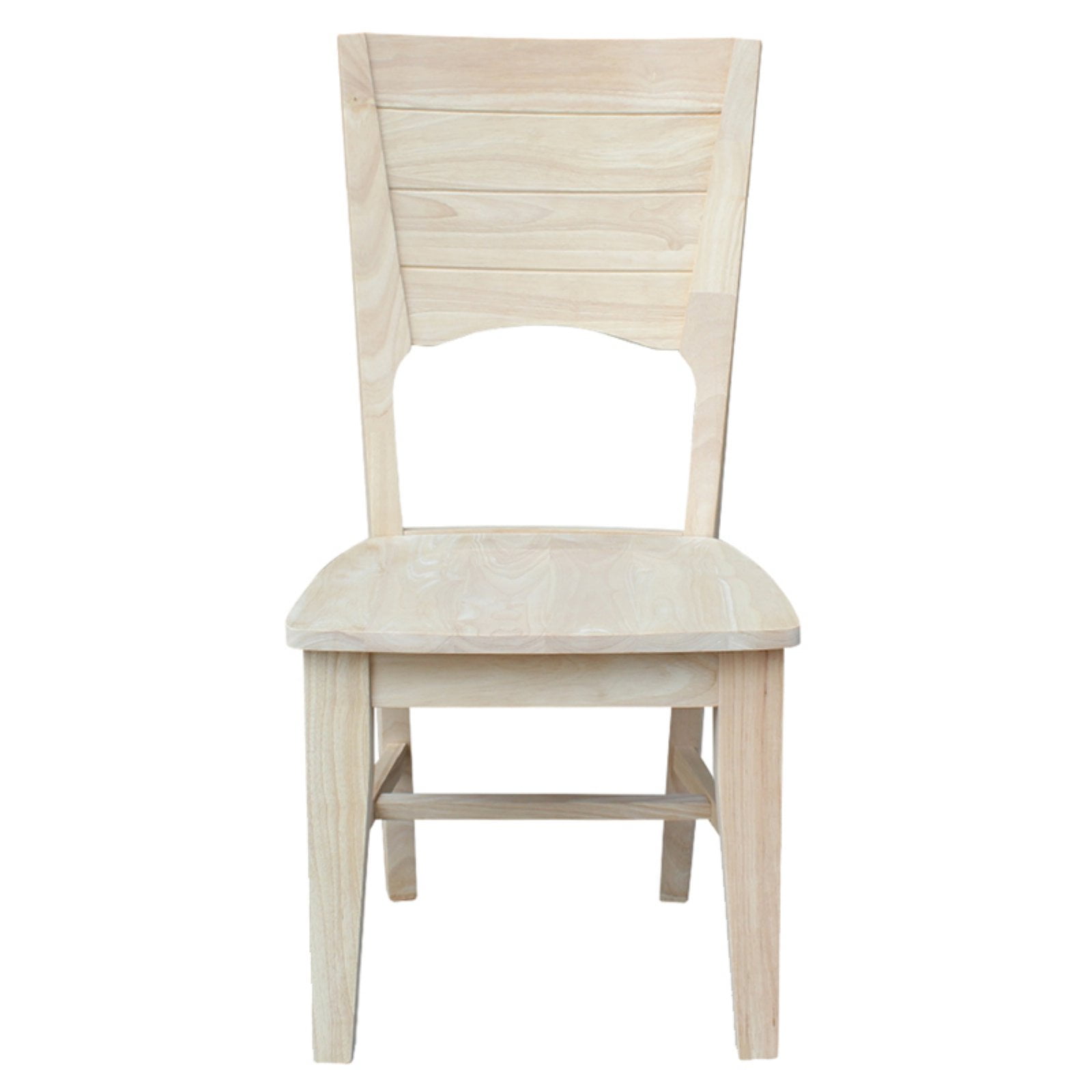 Canyon Collection Set of Two Wood Solid Back Chairs in Unfinished - Image 10