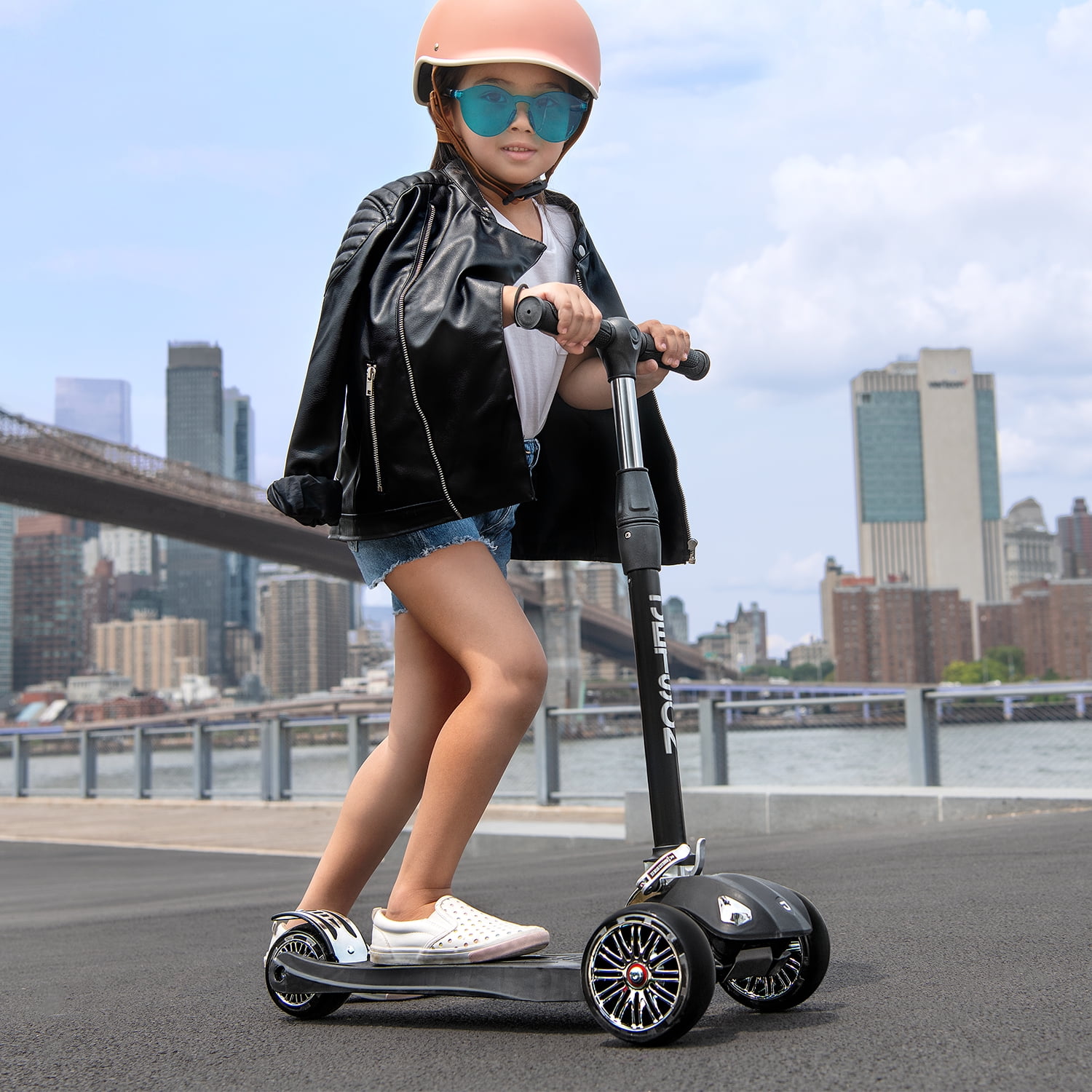 Jetson Triton Children's 3 Wheel Kick Scooter, Black - Image 9