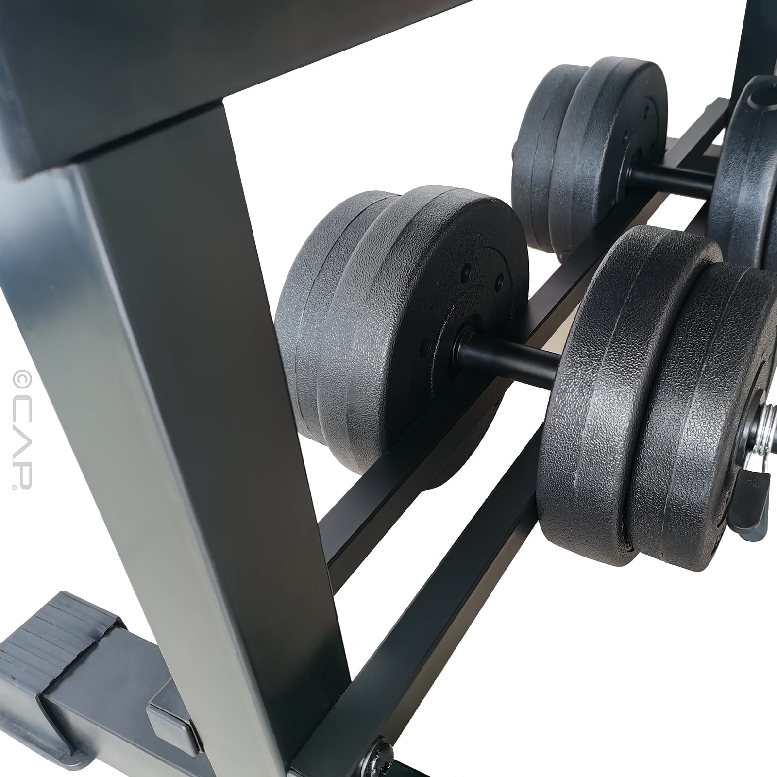 CAP Flat Weight Bench & 50 lb Adjustable Vinyl Dumbbell Set Combo - Image 3