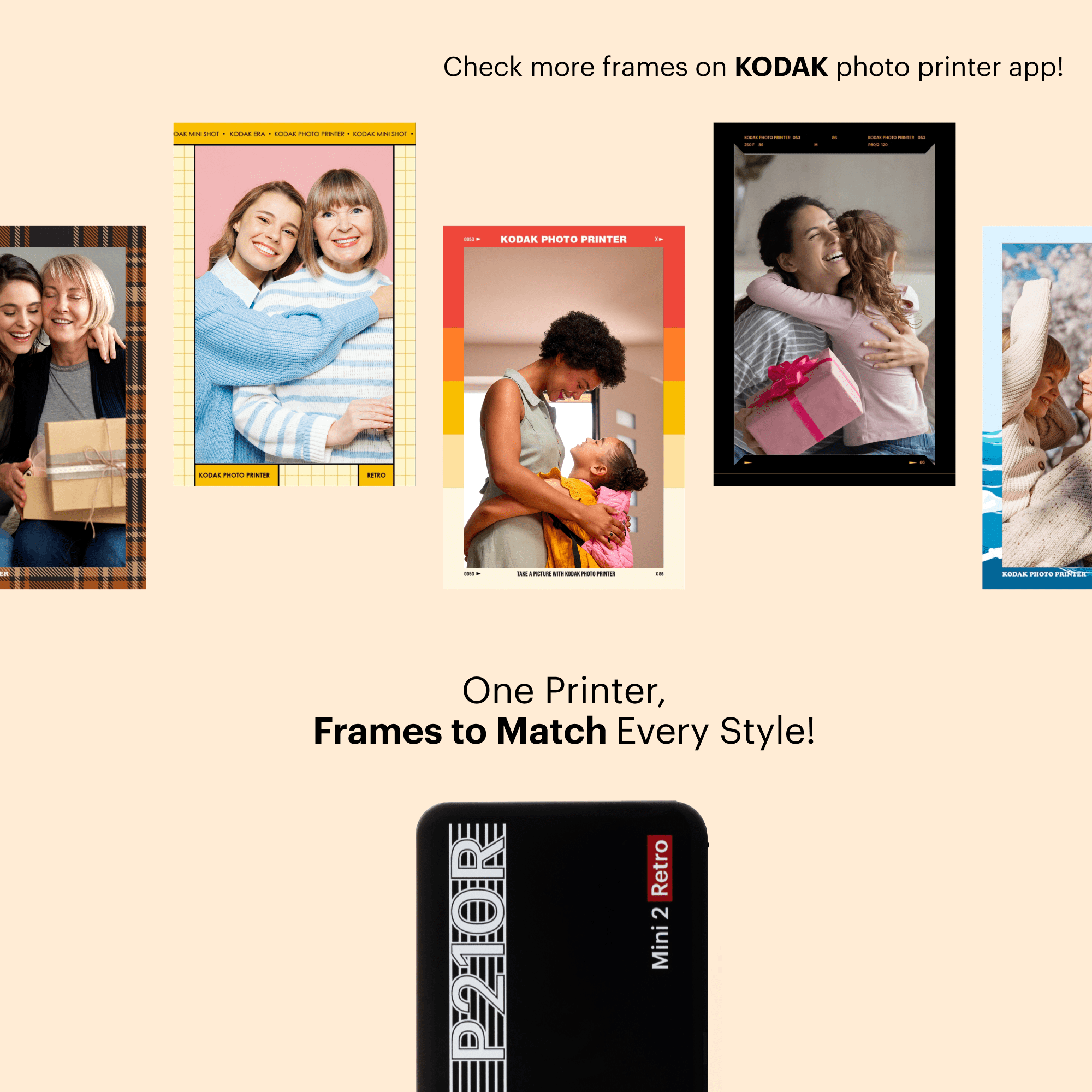KODAK Mini 2 Retro Bluetooth Portable Photo Printer (2.1x3.4 inches) + 68 Sheets Bundle, Yellow - Image 5