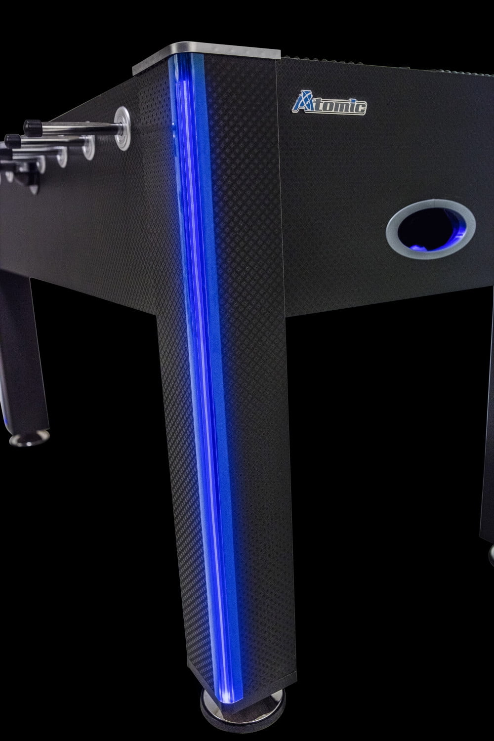 Atomic Azure LED Light Up Foosball Table with Interactive Inrail LED Lighting and Cascading Effects Paired with In Game Music - Image 5