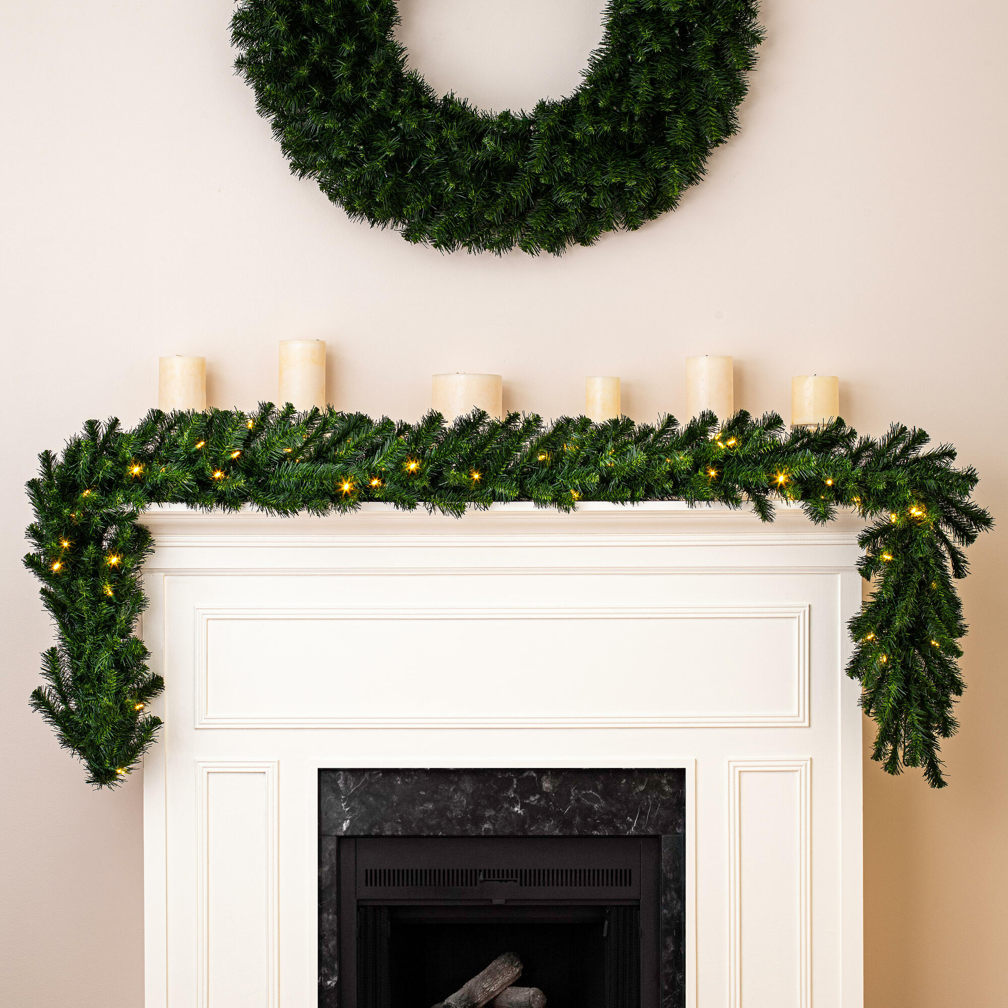 Vickerman 9' Douglas Fir Artificial Christmas Garland, Warm White LED Lights - Image 3