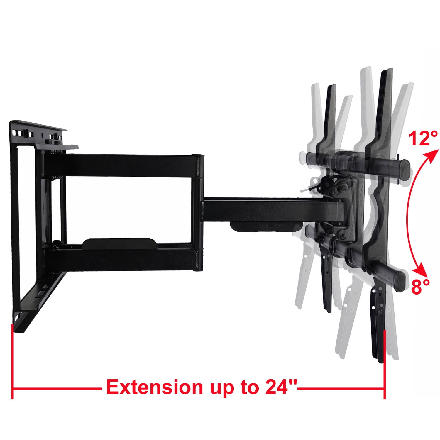 VideoSecu Heavy Duty Full Motion TV Wall Mount Articulating Bracket for VIZIO 50 55 60 65 70 75 80 Inch LED LCD Plasma HDTV D65-E0 E65-E0 E65-E1 M65-E0 P65-E1 E70-E3 M70-E3 M75-E1 P75-E1 E80-E3 BN5 - Image 4