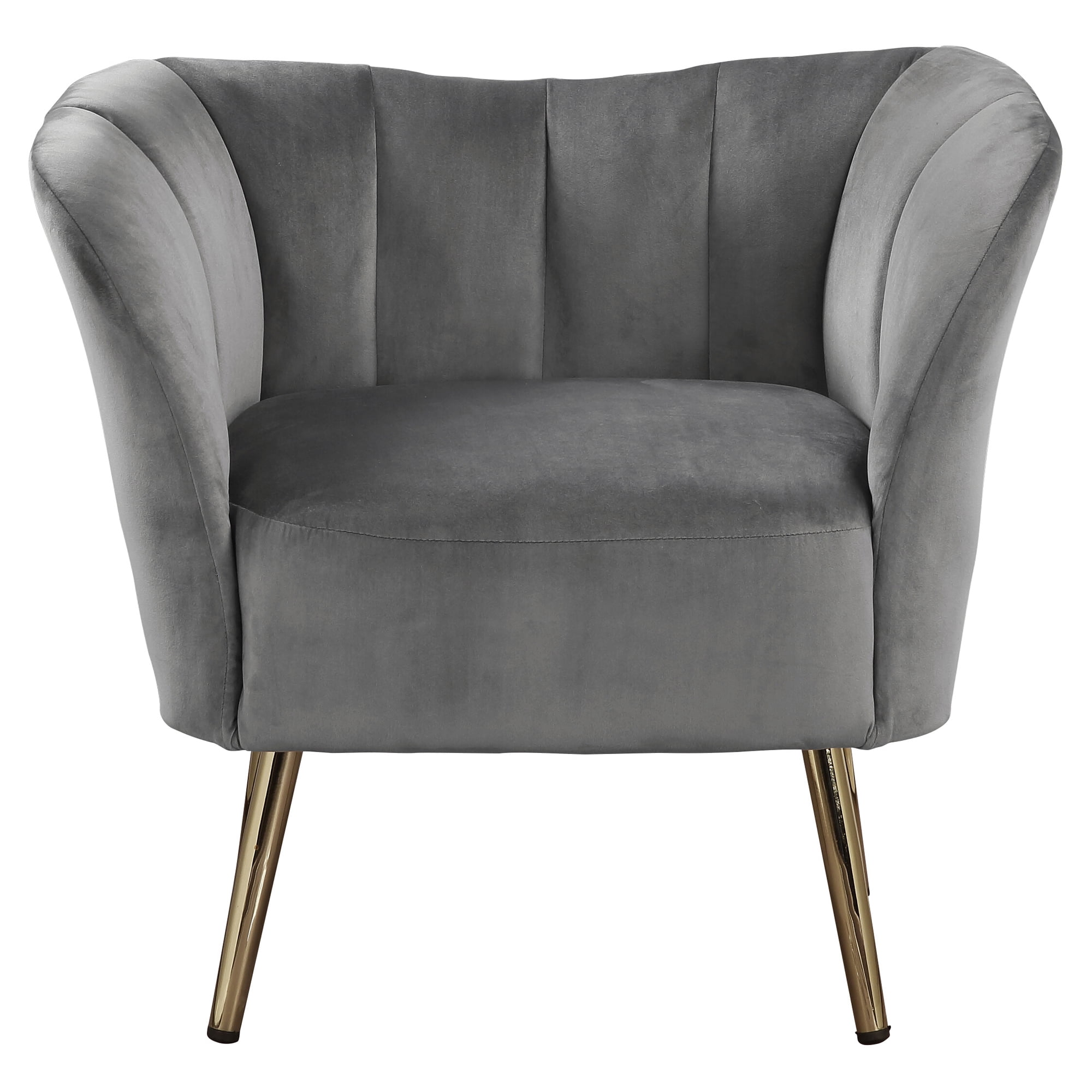 ACME Reese Flared Arm Tufted Accent Chair in Grey and Gold - Image 3
