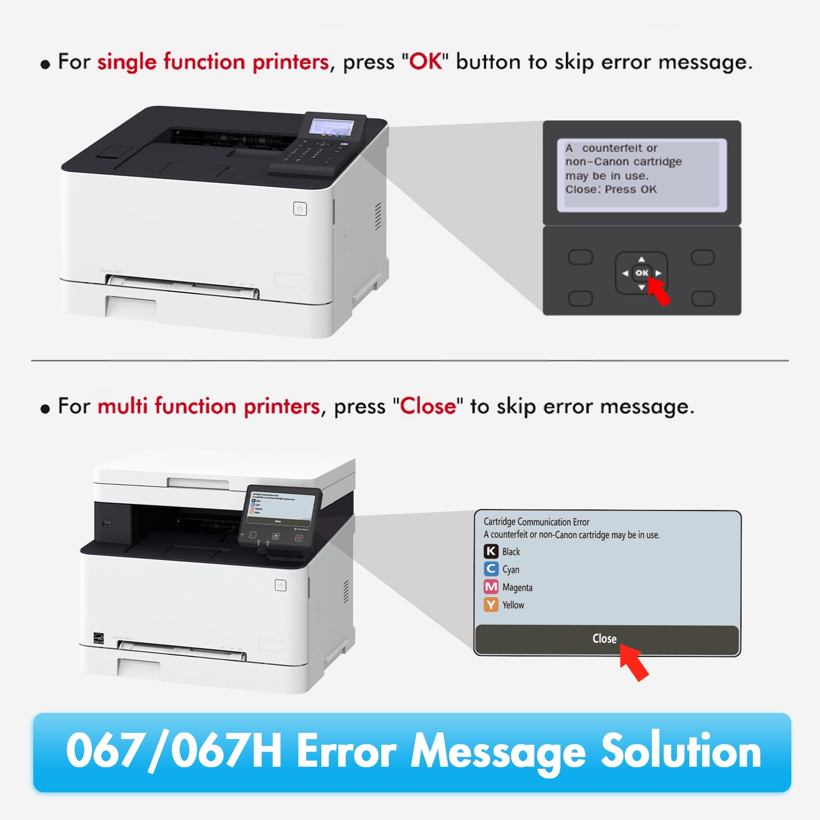 067H Toner Cartridge 4-Pack Compatible for Canon 067H 067 CRG-067H ImageCLASS MF656Cdw MF654Cdw MF653Cdw LBP633Cdw LBP632Cdw Series High Yield Printer Toner Ink (Black, Cyan, Magenta, Yellow) - Image 3