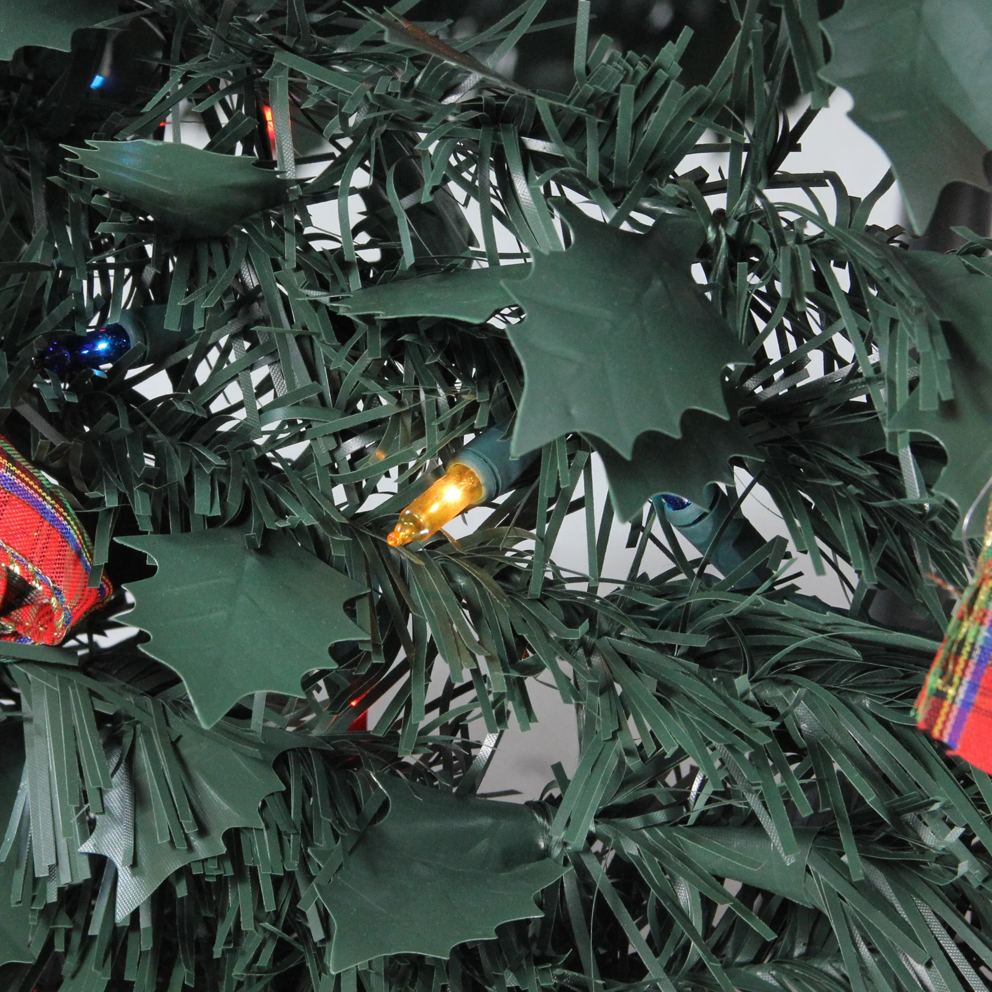 Northlight 6' Prelit Artificial Christmas Tree Gold and Red Plaid Pop-Up - Multicolor Lights - Image 3