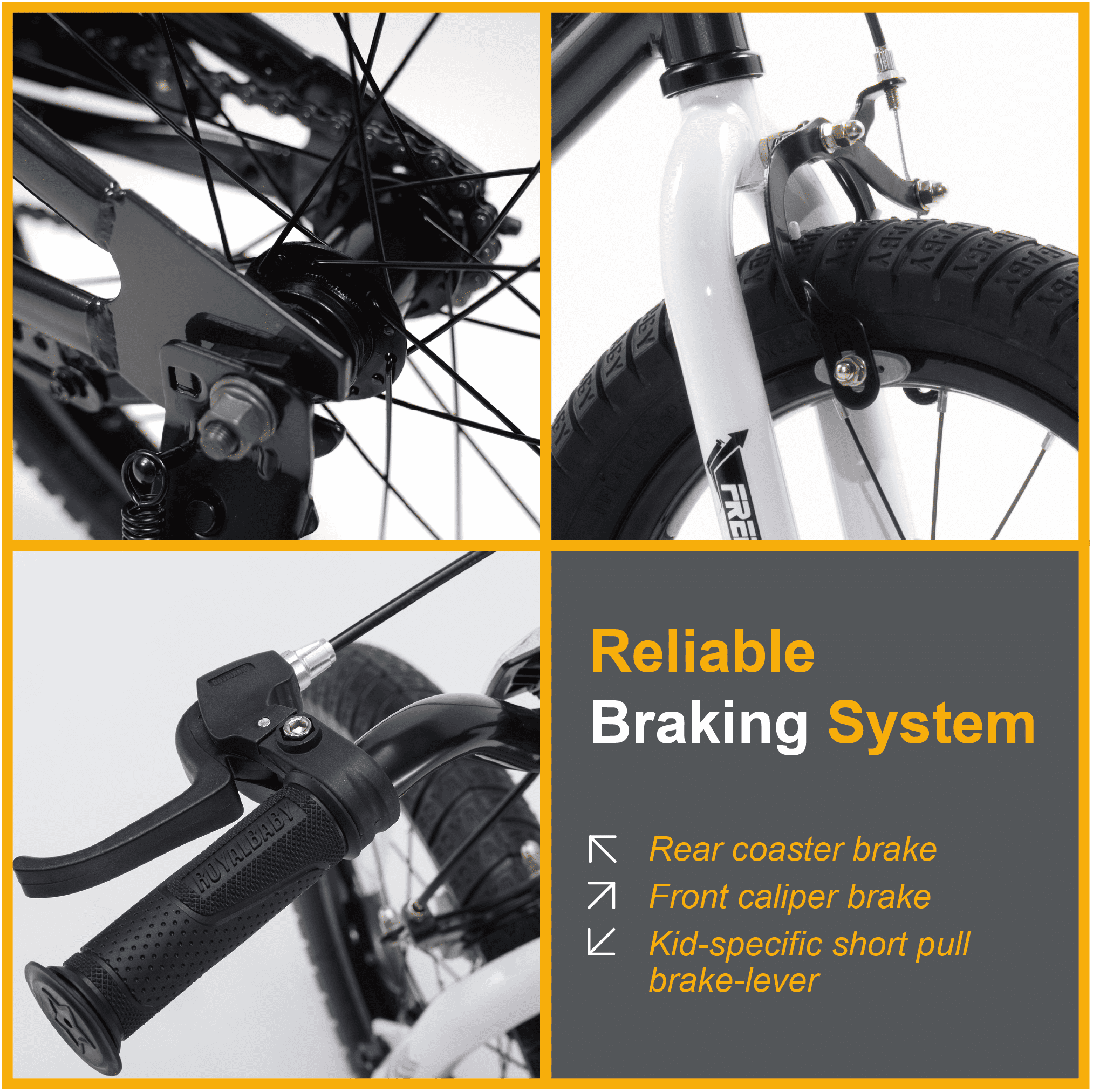 Royalbaby Freestyle 18 In Black Kids Bike Boys and Girls Bike with Kickstand and Water Bottle - Image 6