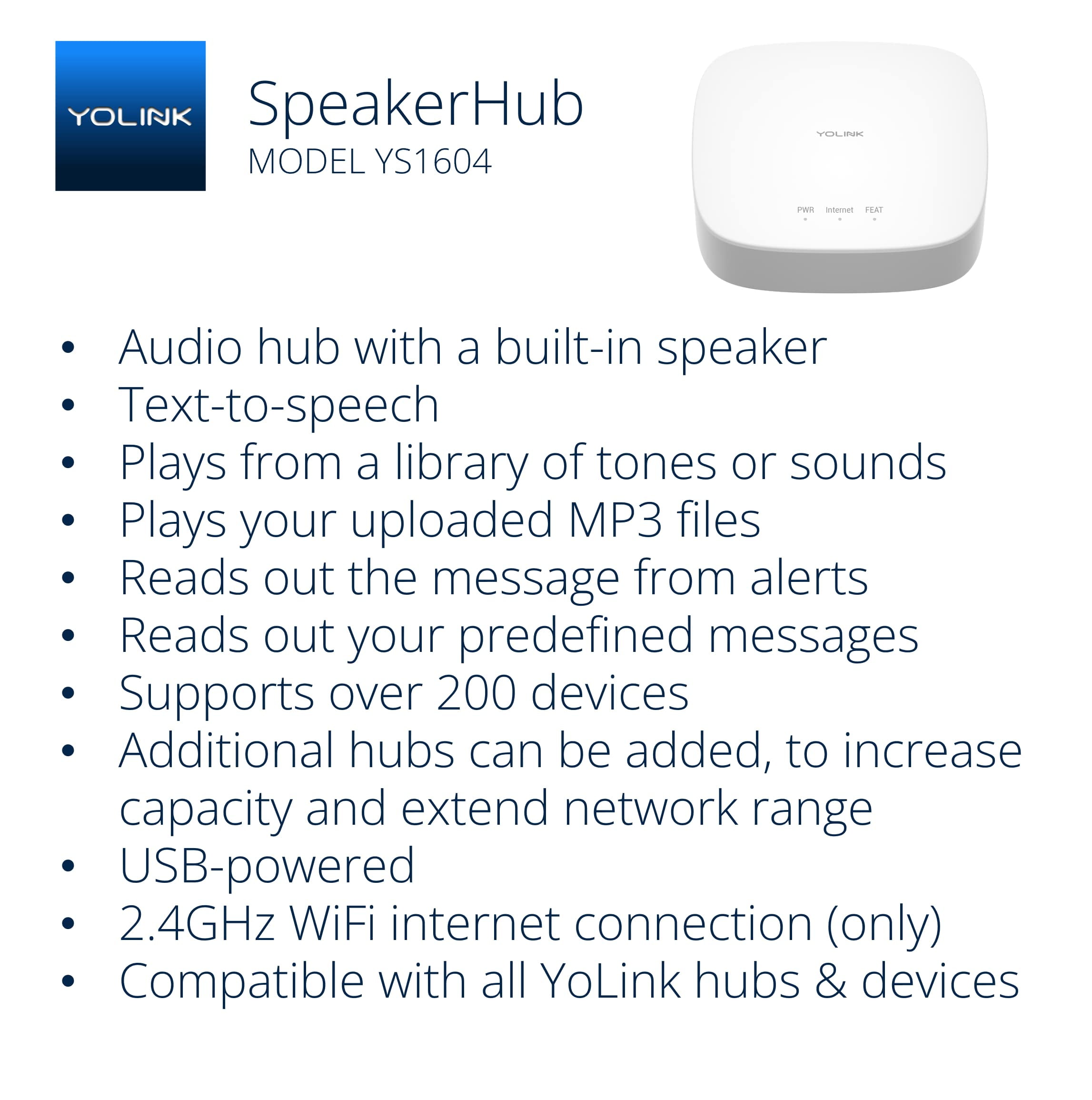 YoLink Water Leak Detection Starter Kit, w/SpeakerHub Audio/Talking Hub & Water Leak Sensors, LoRa Up to 1/4 Mile Open-Air Range, SMS/Text, Email & Push Notifications, w/Alexa, IFTTT, Home Assistant - Image 4