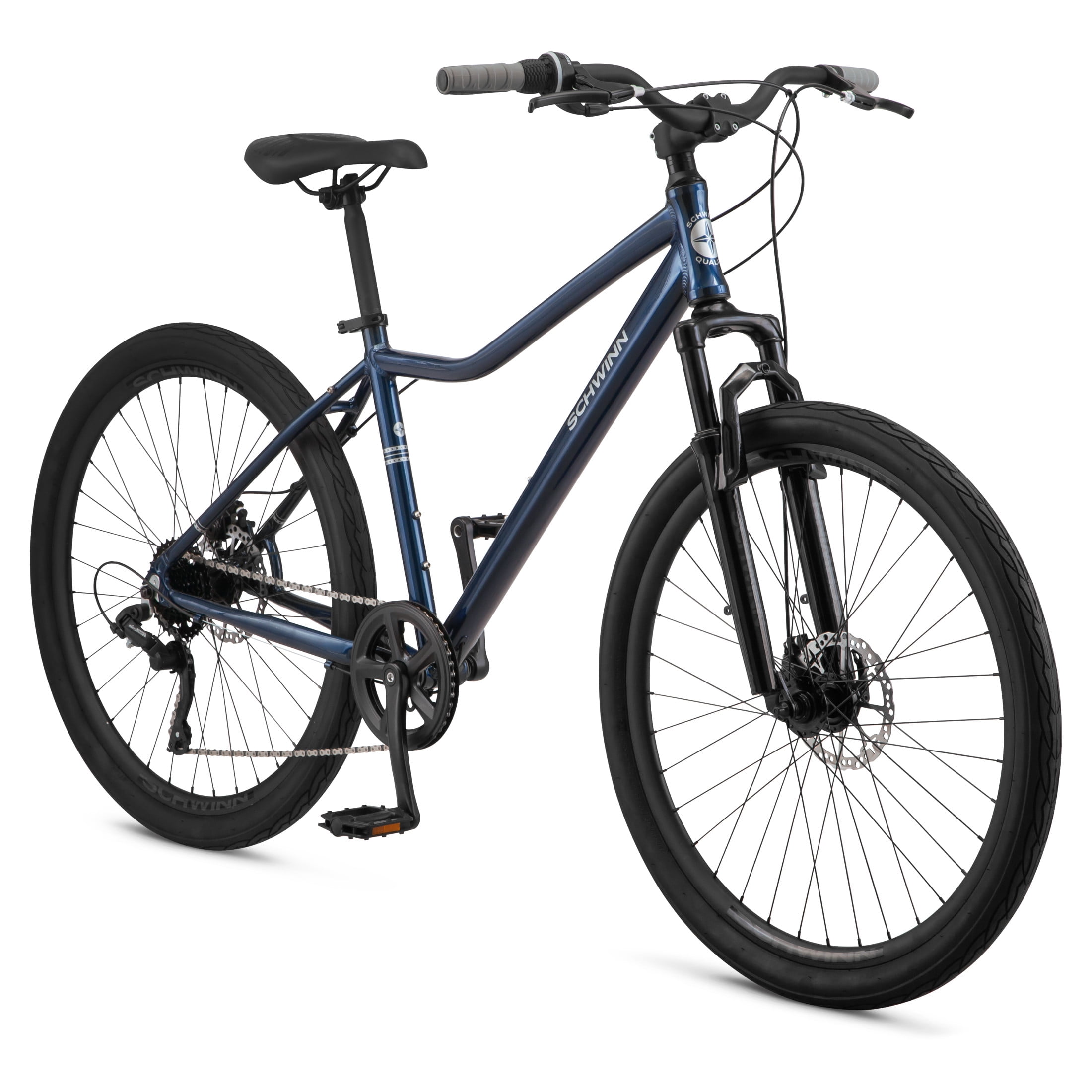 Schwinn Junction Hybrid Bike, 27.5-in. Wheels, 7 Speed Adult Bicycle, Navy - Image 6