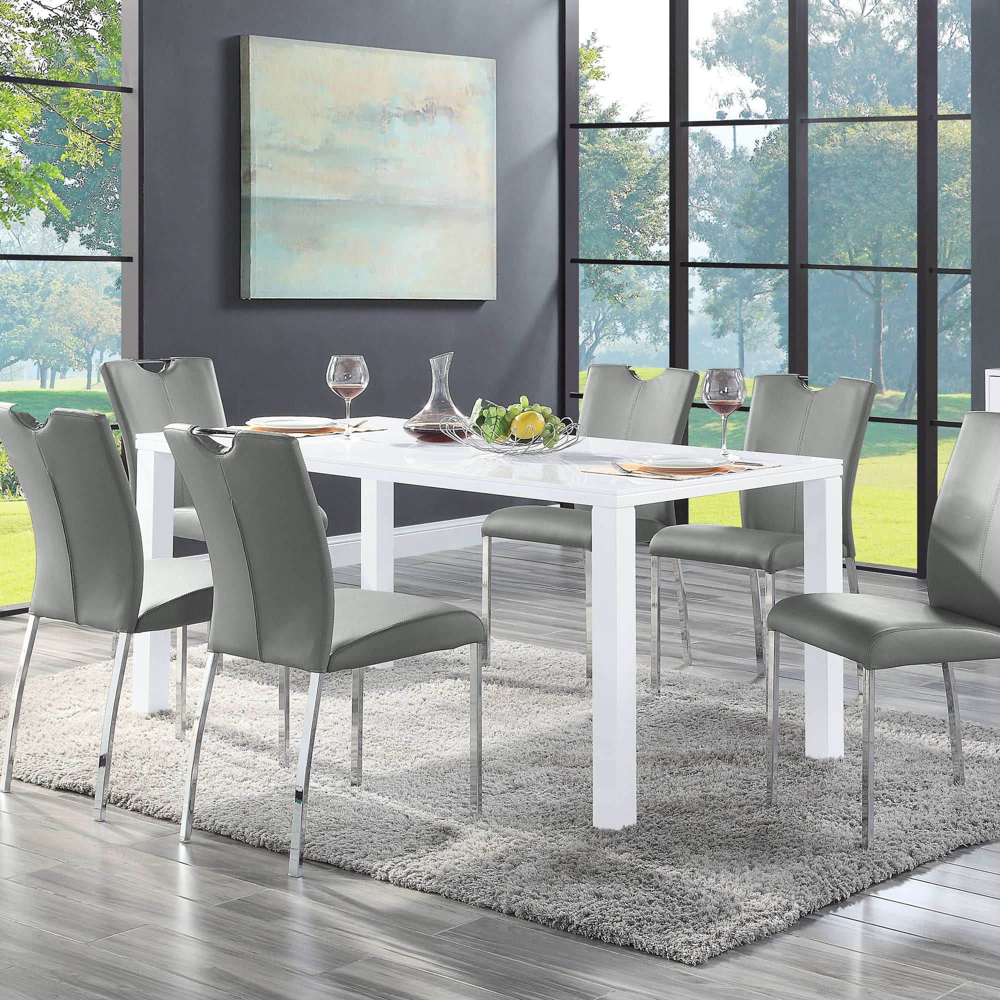 ACME Pagan Dining Table in White High Gloss - Image 5