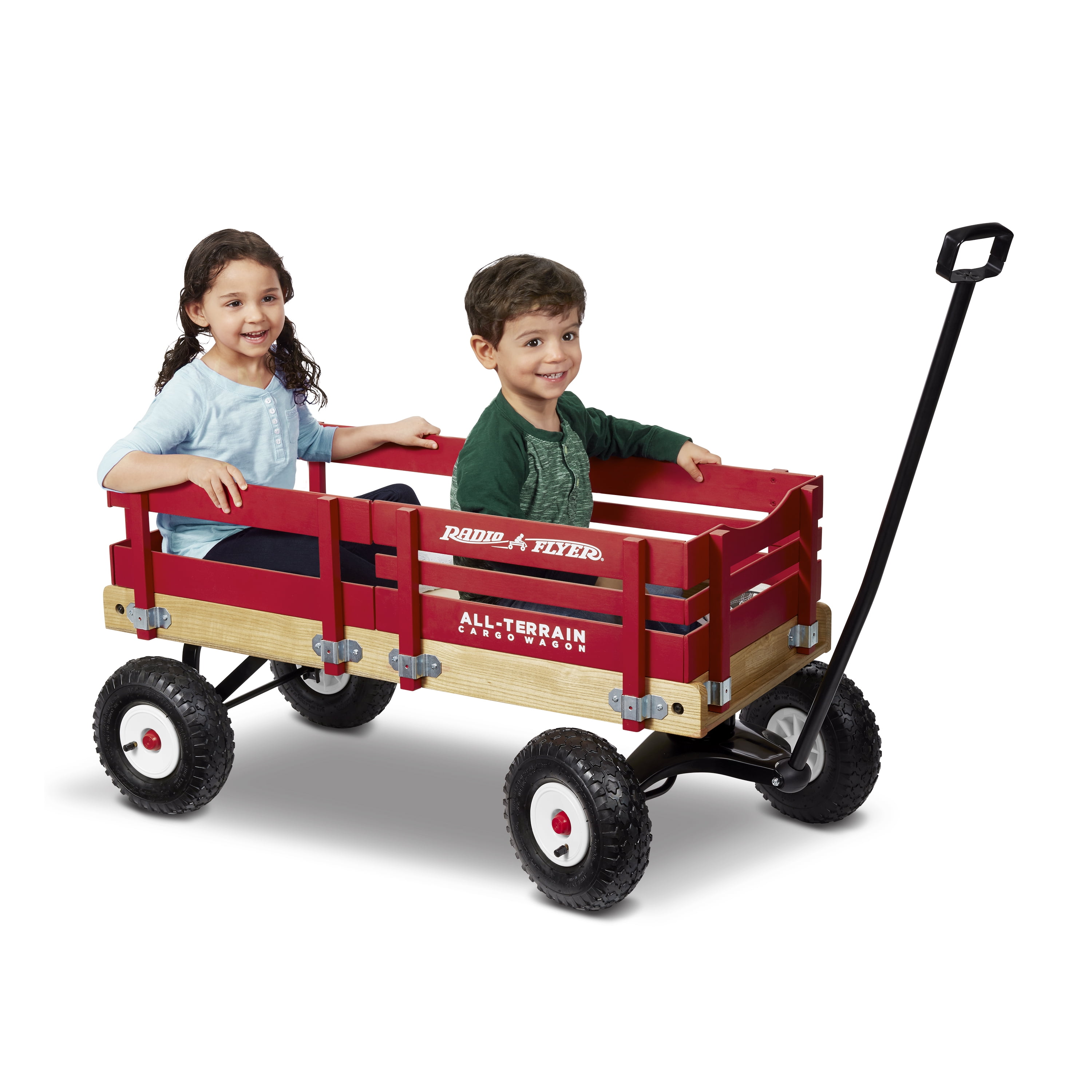Radio Flyer, All-Terrain Wood Cargo Wagon, Air Tires, Red - Image 6