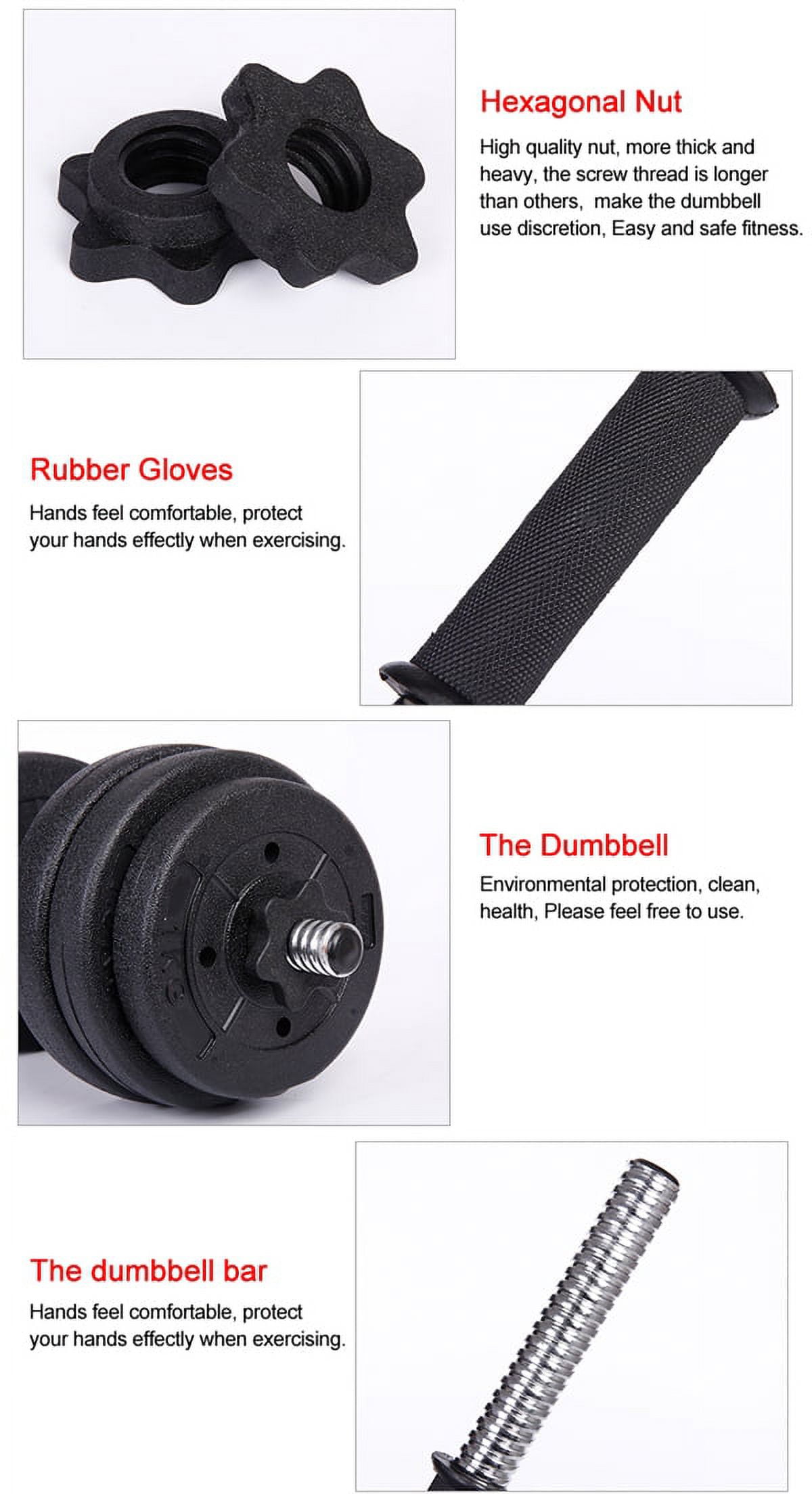 Alden Design 66 lb. Adjustable Dumbbells for Weight Training, Black - Image 7