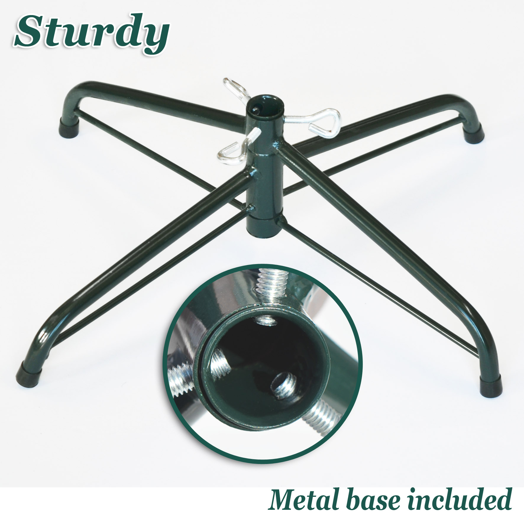 Sunny Snow Tipped Christmas Tree with Pine Cones and Steel Stand -Unlit (7' with 1003 Tips and 39 pinecones) - Image 6