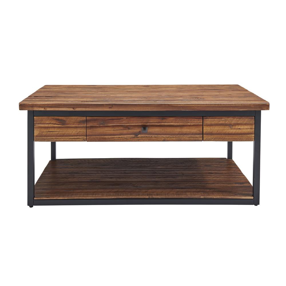 Alaterre Claremont 48"L Rustic Wood Coffee Table with Drawer and Low Shelf - Image 17