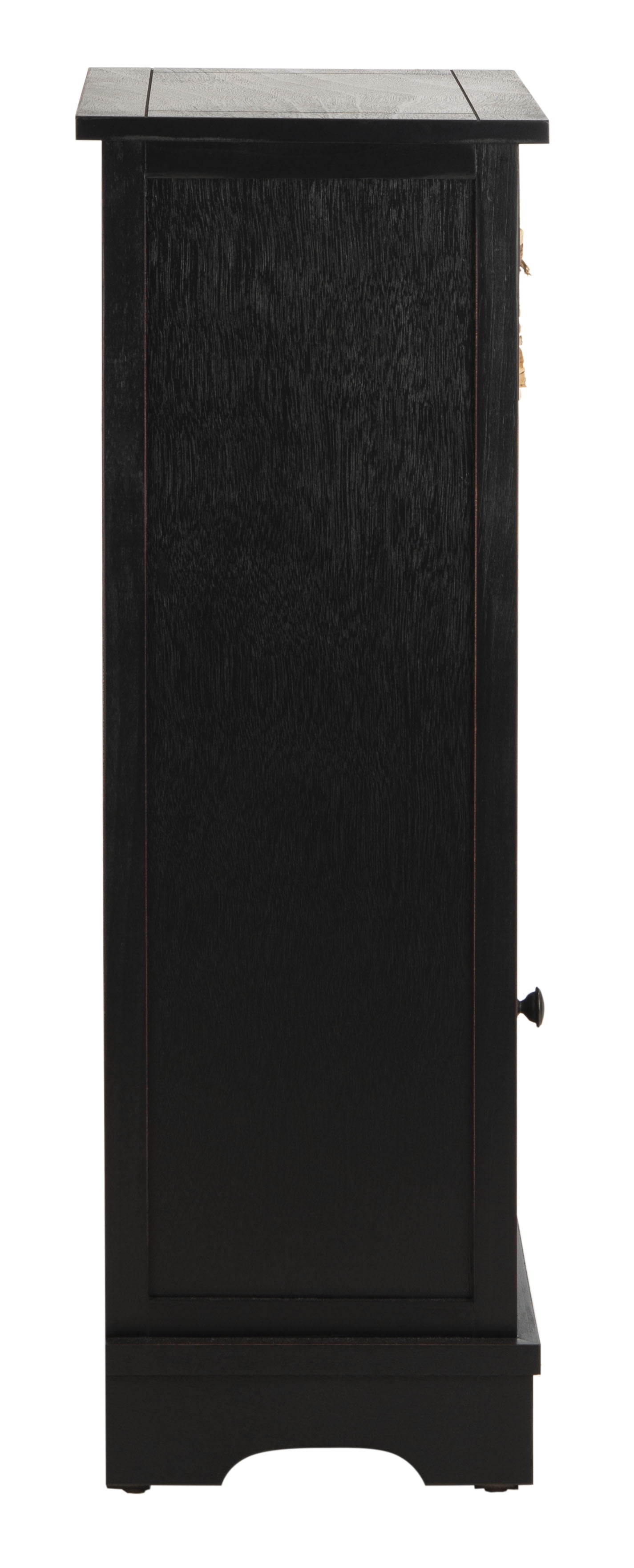 SAFAVIEH Connery Solid Nautical 2 Wicker Basket Storage Cabinet, Distressed Black - Image 7