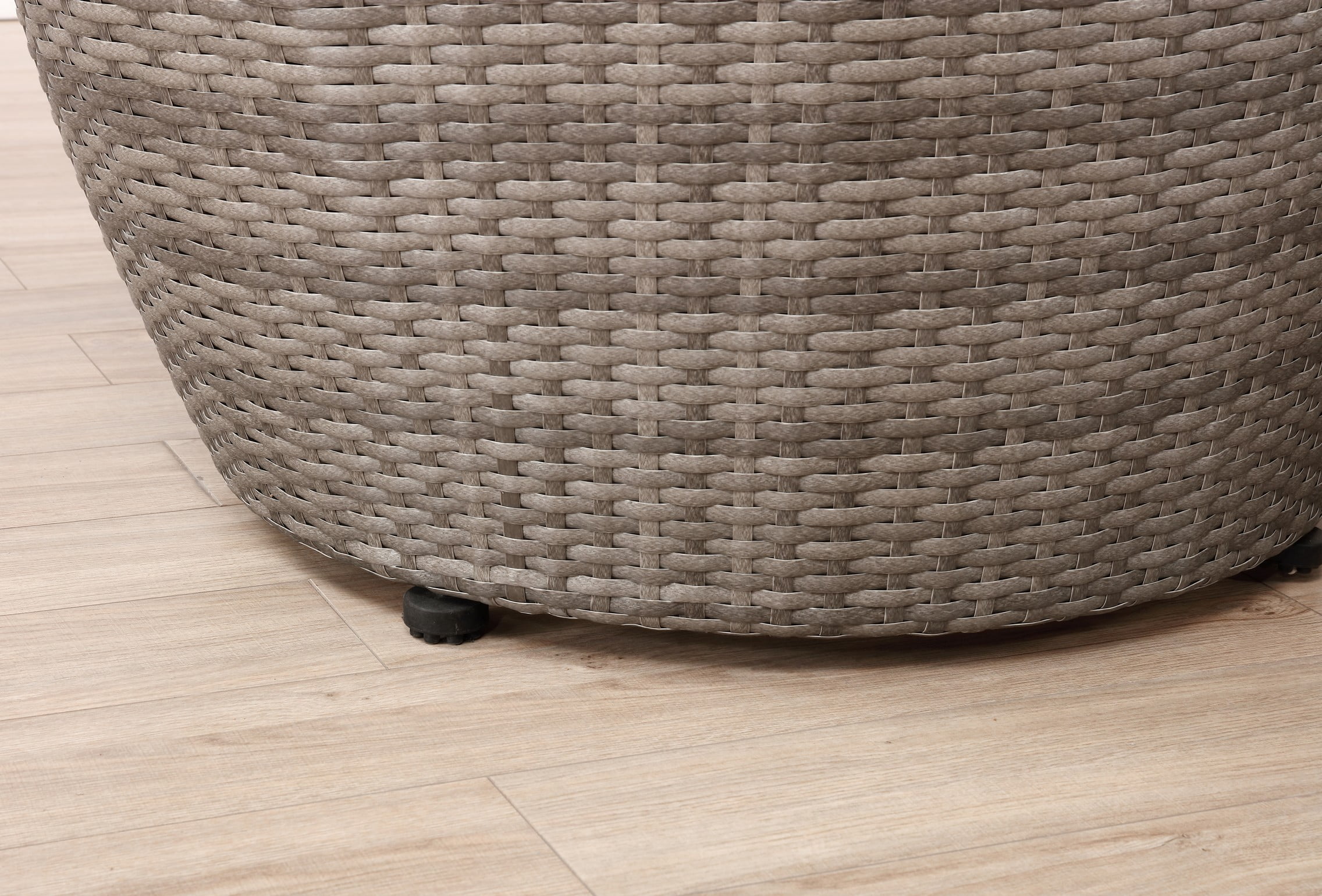 Alaterre 2-Person Wicker Patio Set – 3-Piece Outdoor Furniture with Chairs & Glass Top Table, Gray - Image 8